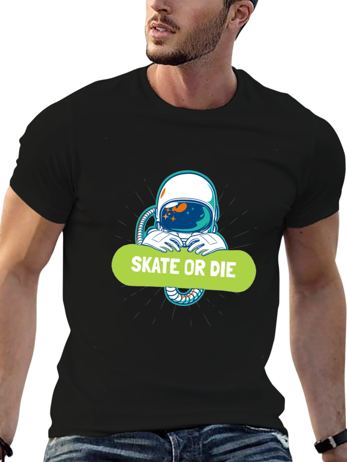 Skate or Die Astronaut Graphic Tee