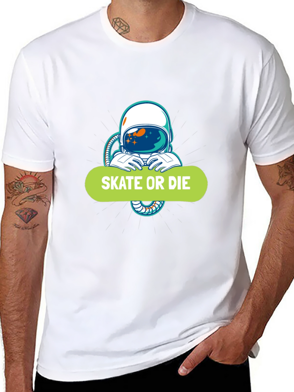 Skate or Die Astronaut Graphic Tee