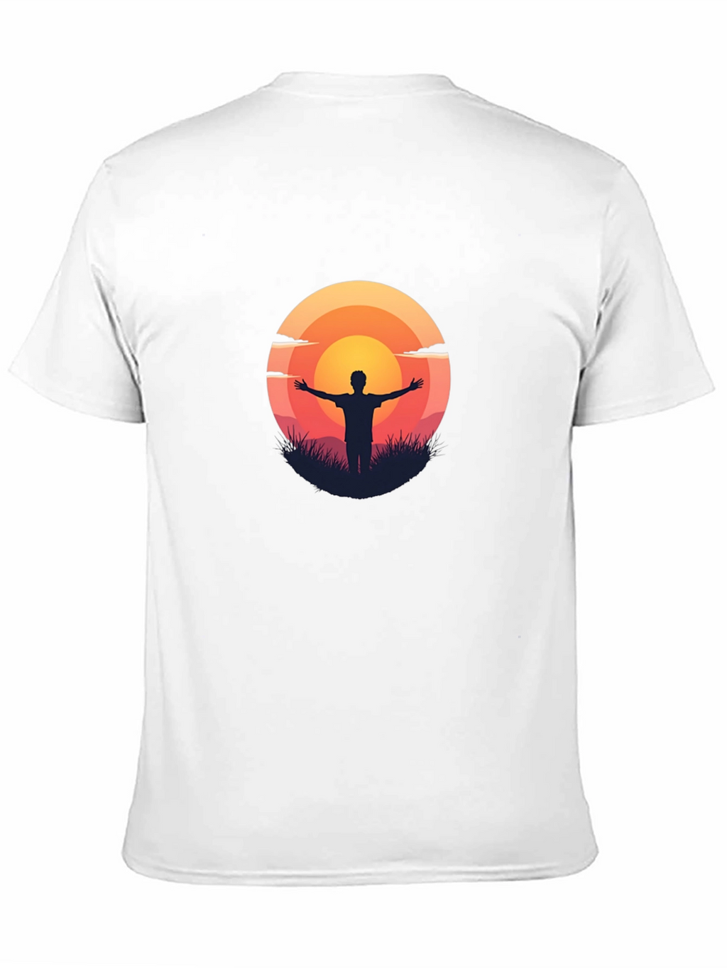 Sunset Silhouette Graphic Tee - Black Cotton T-Shirt