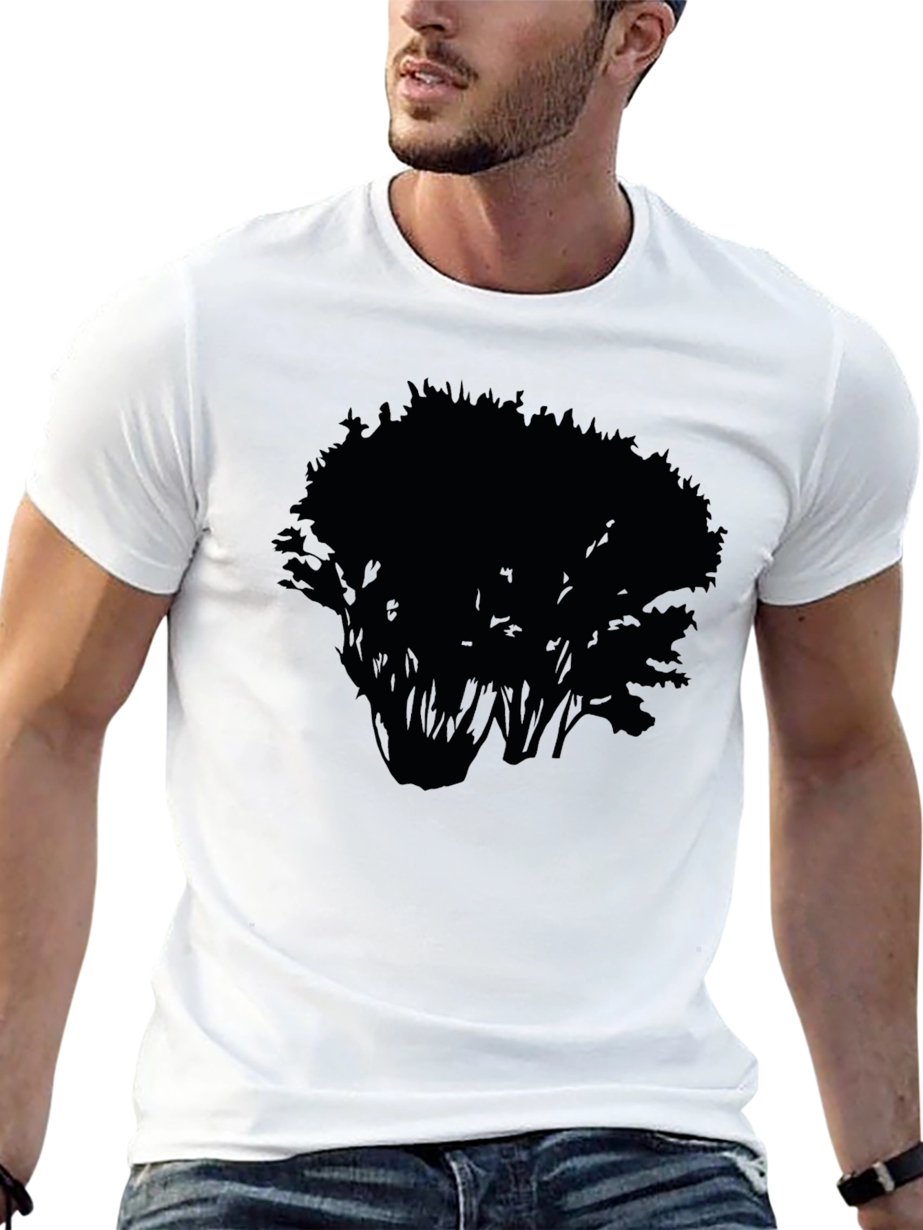 Mens Black Tree Graphic Tee - Nature Inspired Style