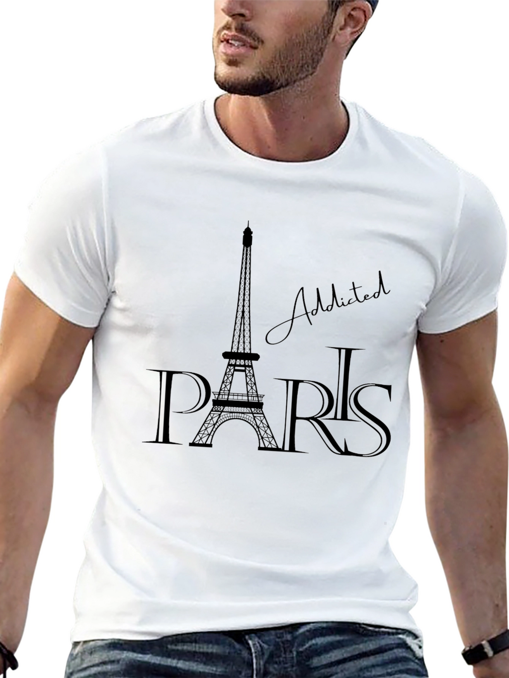 Paris Addicted Graphic T-Shirt - Black