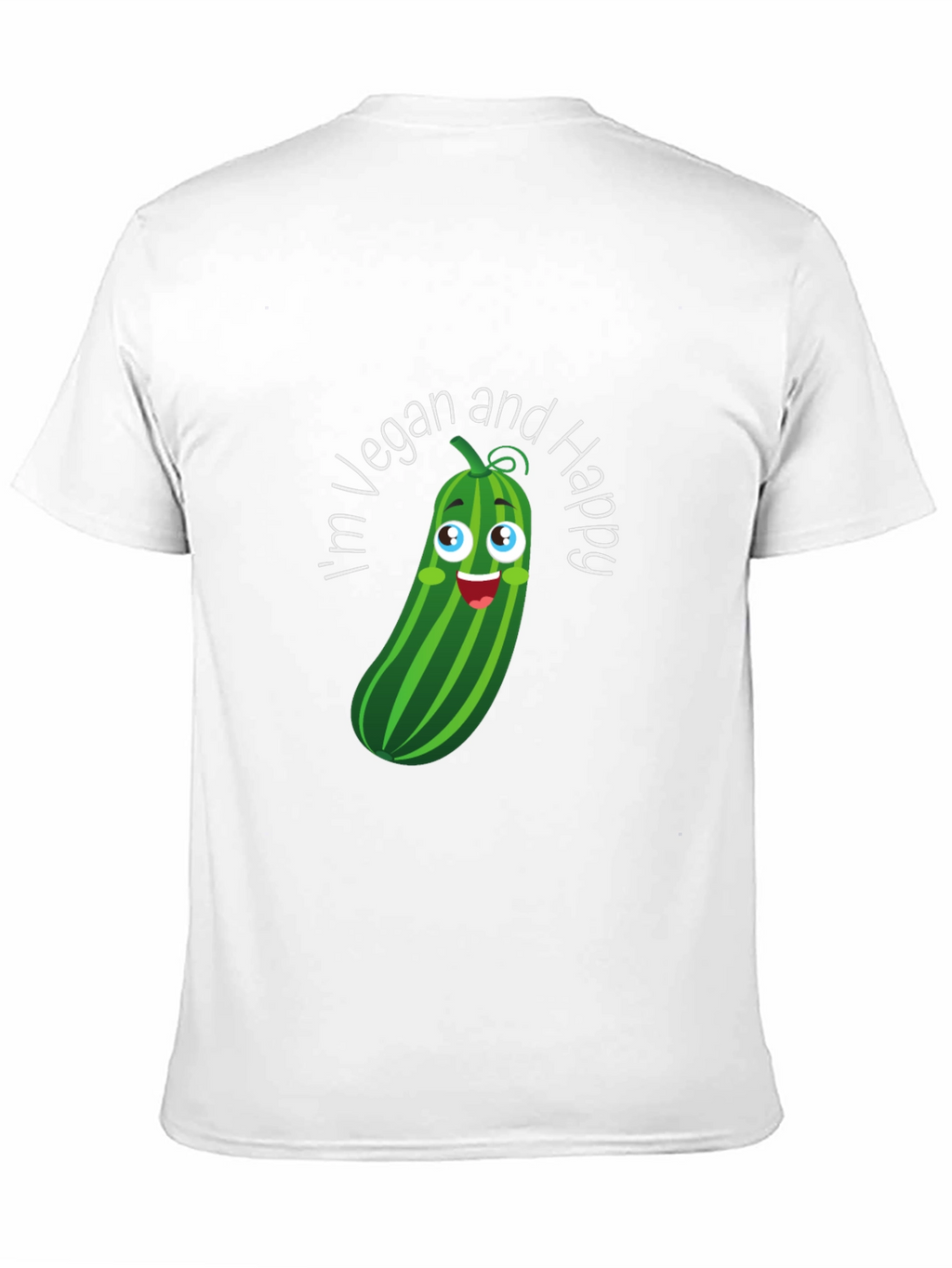 Vegan & Happy T-Shirt - Cucumber Graphic Tee