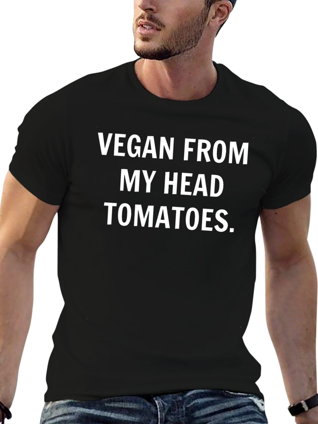Vegan From My Head Tomatoes Black T-Shirt