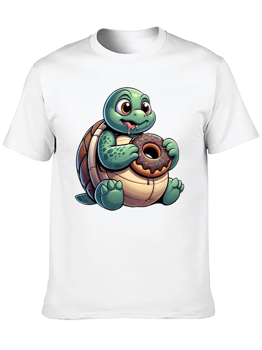 Turtle Donut Lover T-Shirt - Cute Cartoon Design