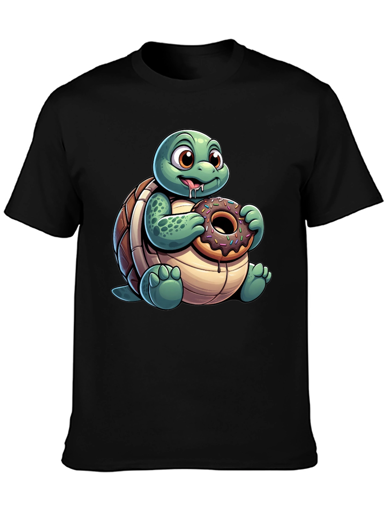 Turtle Donut Lover T-Shirt - Cute Cartoon Design