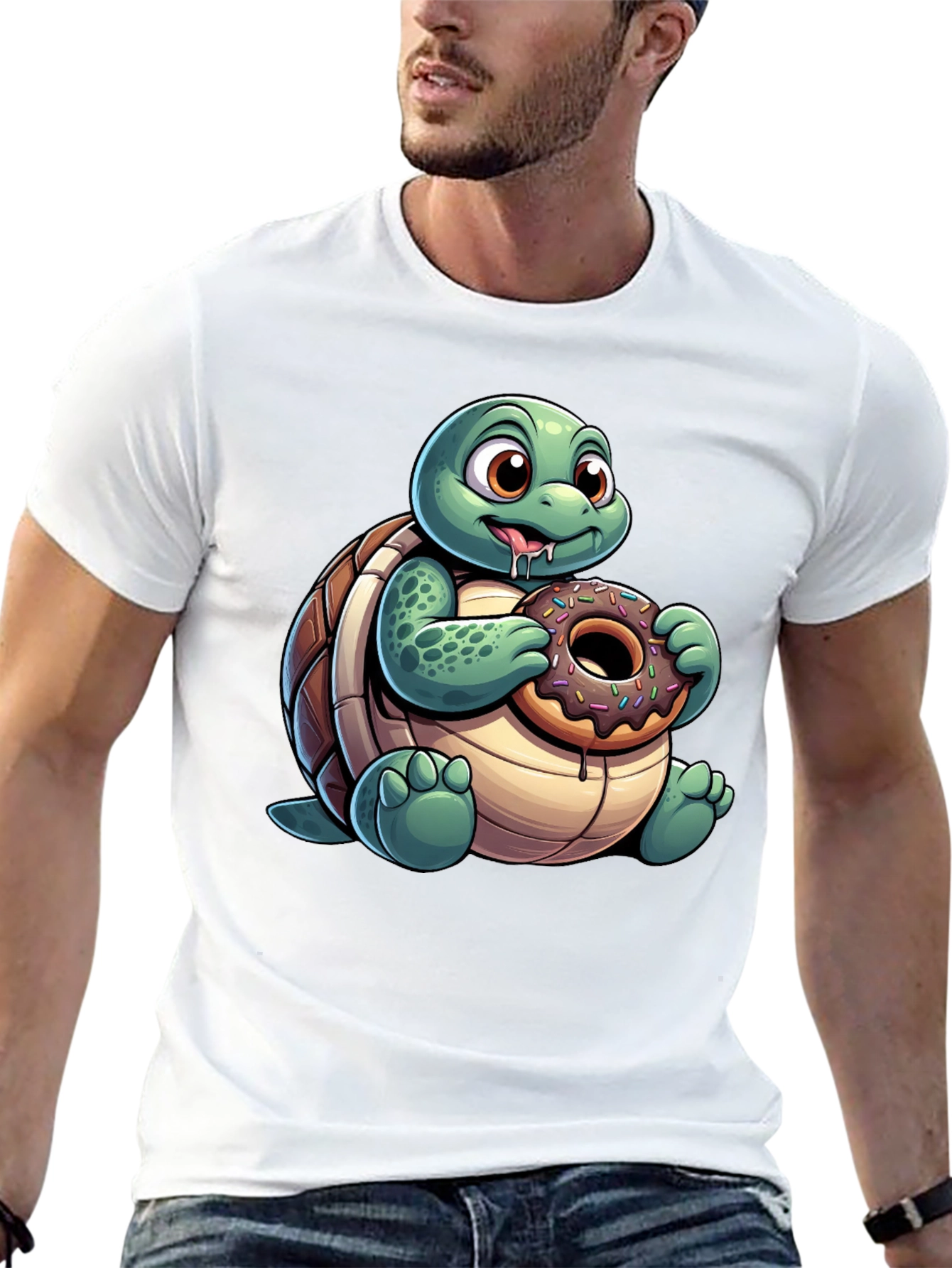 Turtle Donut Lover T-Shirt - Cute Cartoon Design