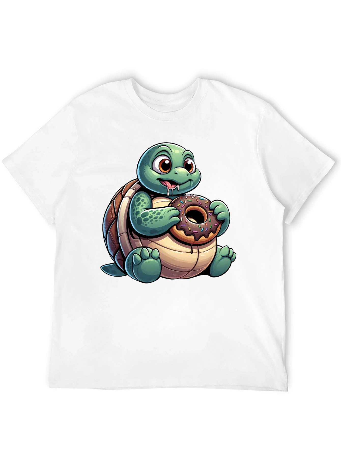 Turtle Donut Lover T-Shirt - Cute Cartoon Design