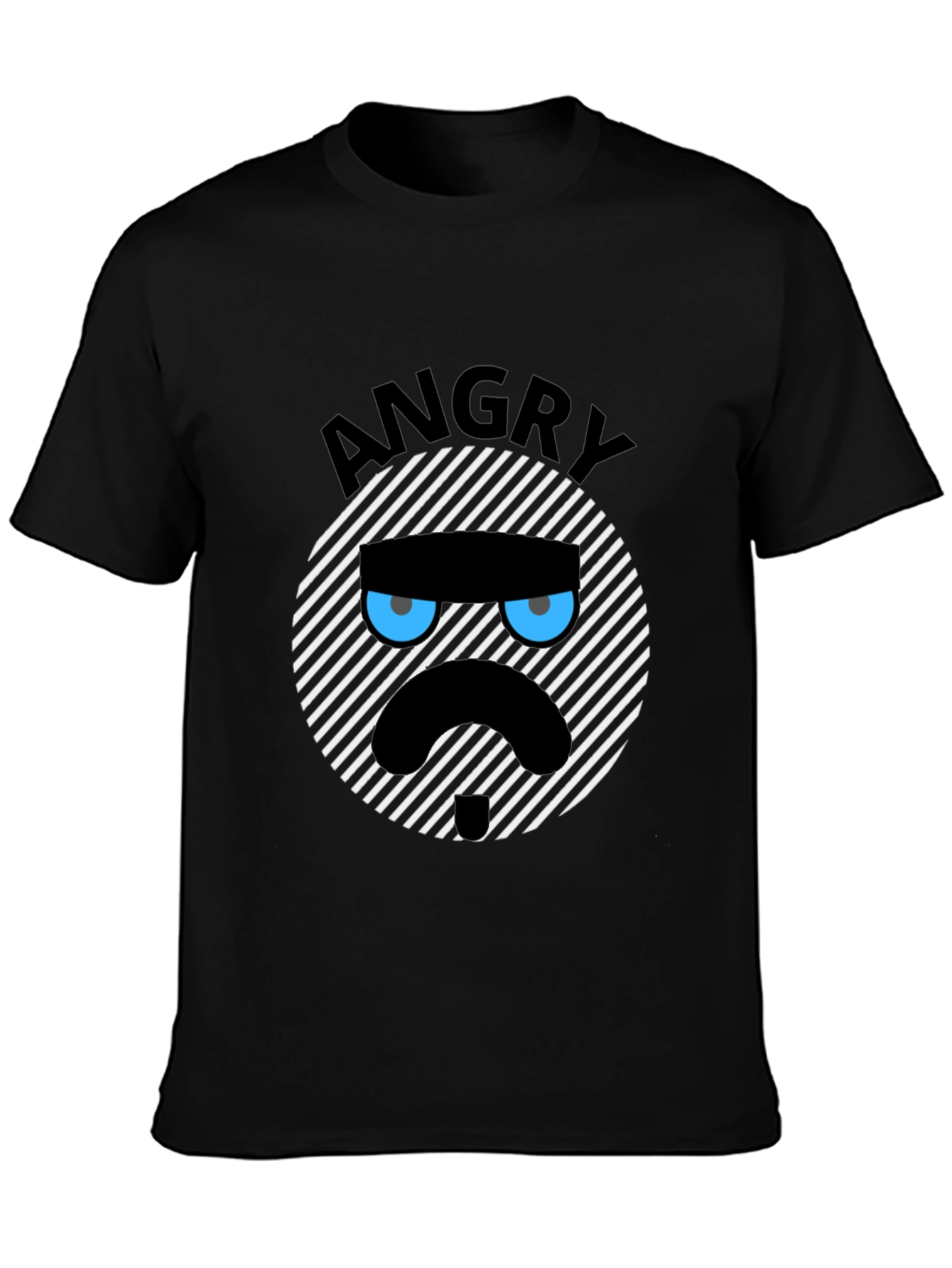 Angry Mood Graphic Black T-Shirt