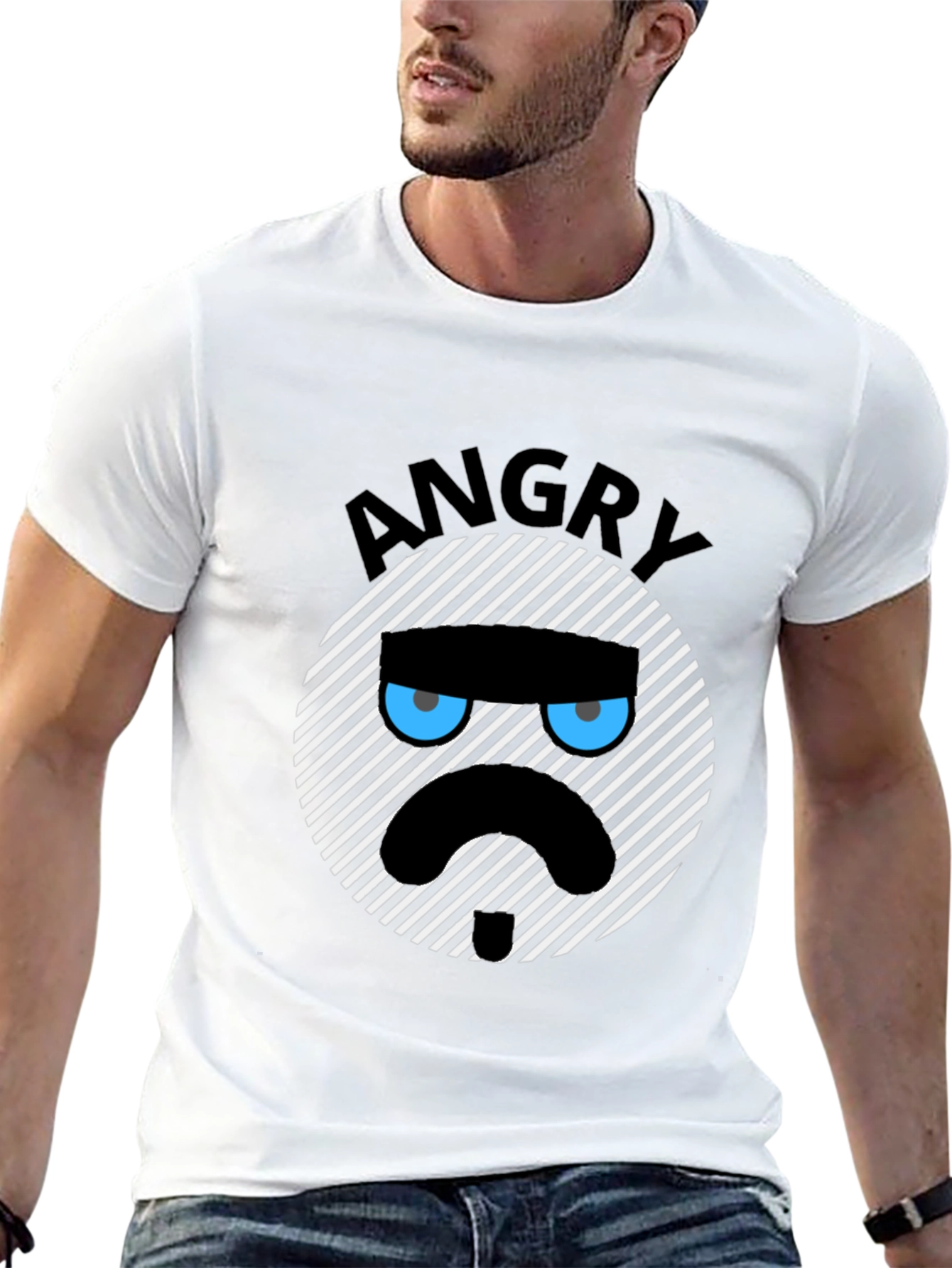 Angry Mood Graphic Black T-Shirt