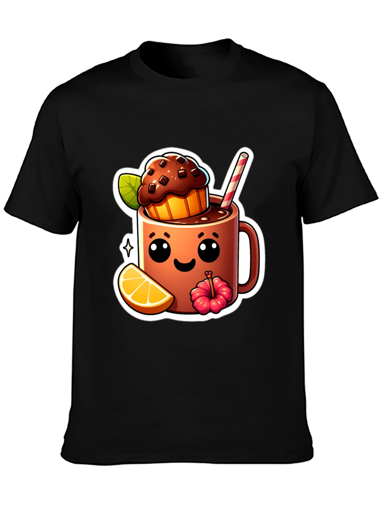 Kawaii Dessert Cup Graphic T-Shirt