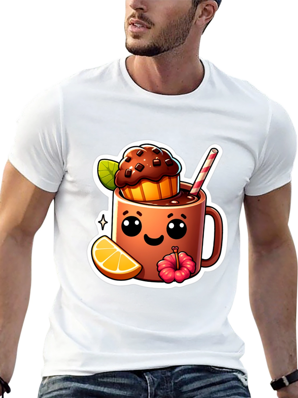 Kawaii Dessert Cup Graphic T-Shirt