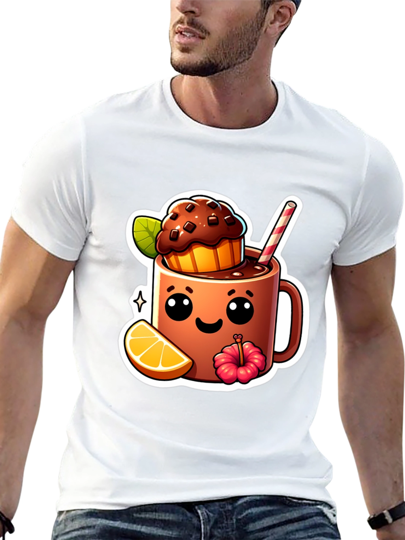 Kawaii Dessert Cup Graphic T-Shirt