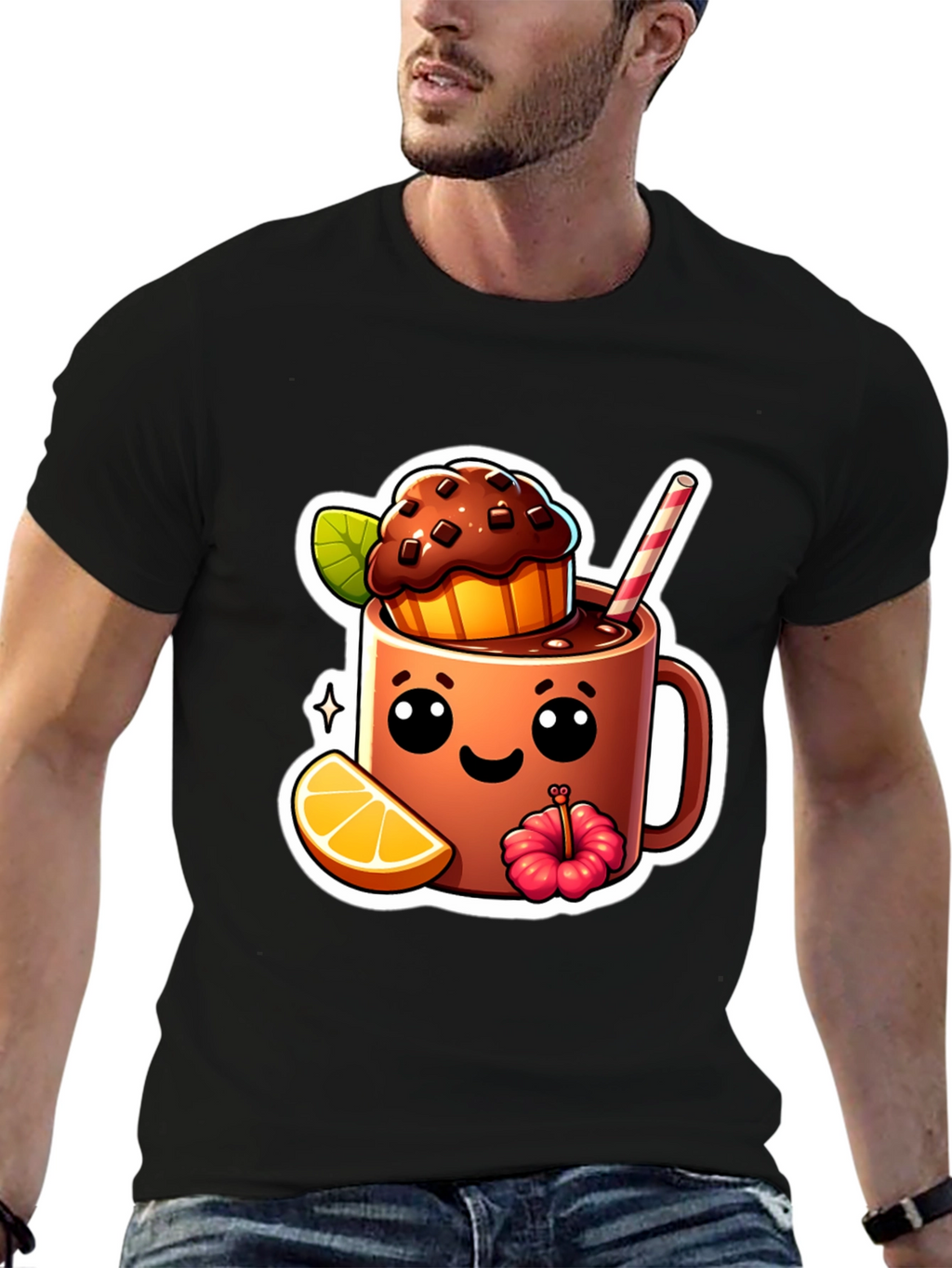 Kawaii Dessert Cup Graphic T-Shirt