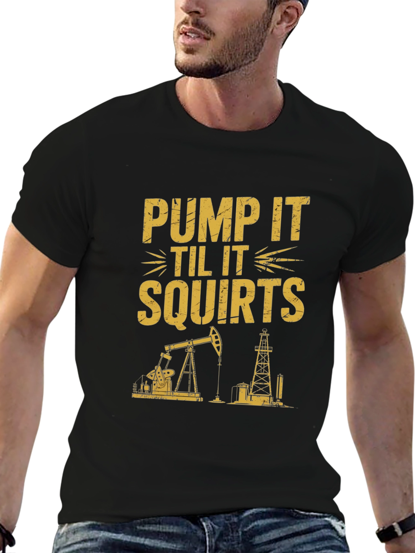 Pump It Tee: Oil Rig Graphic T-Shirt