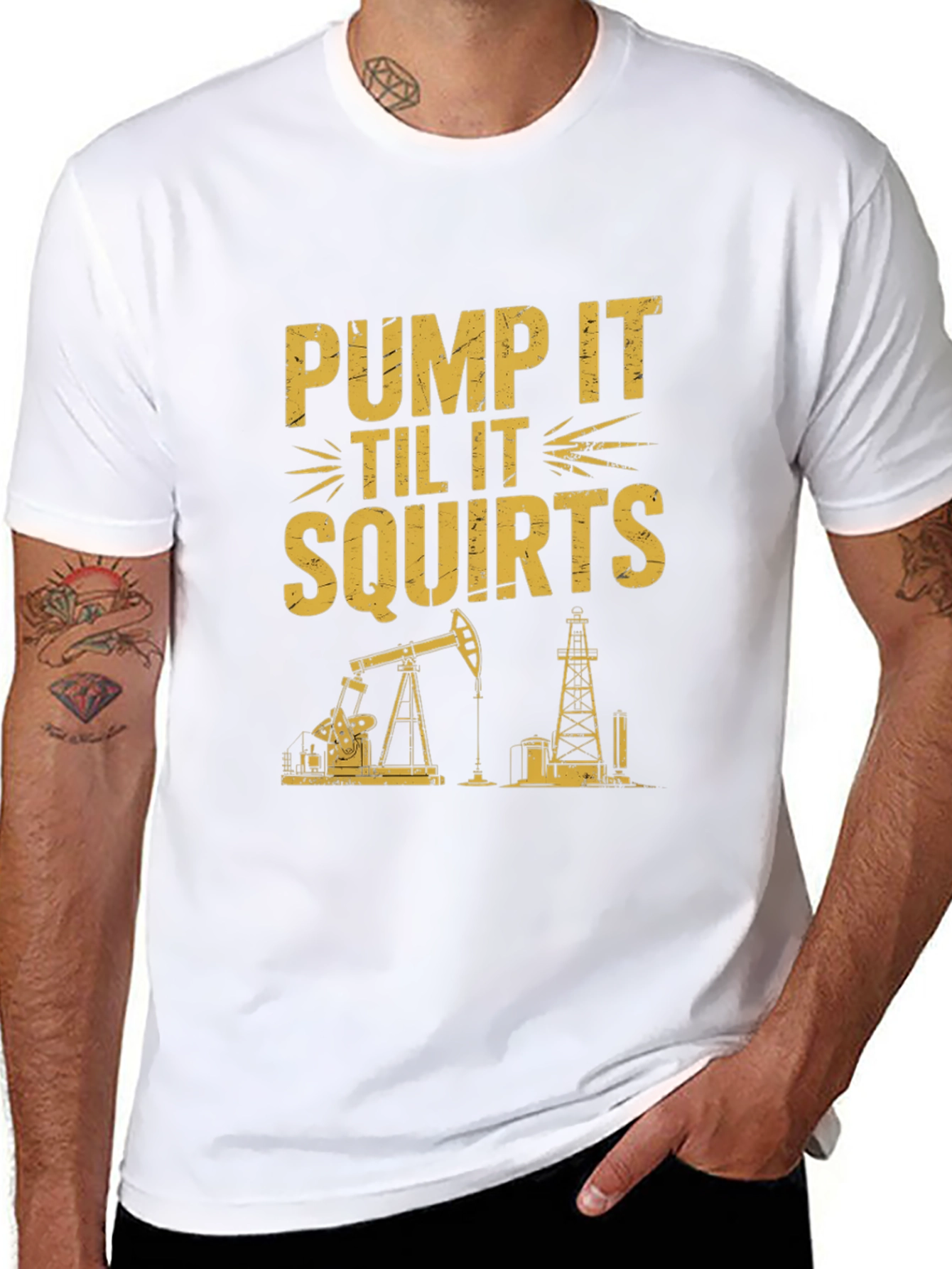 Pump It Tee: Oil Rig Graphic T-Shirt