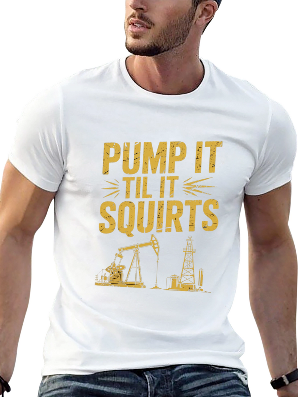 Pump It Tee: Oil Rig Graphic T-Shirt
