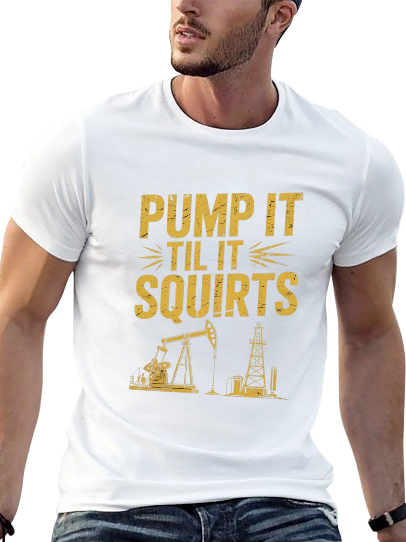 Pump It Tee: Oil Rig Graphic T-Shirt