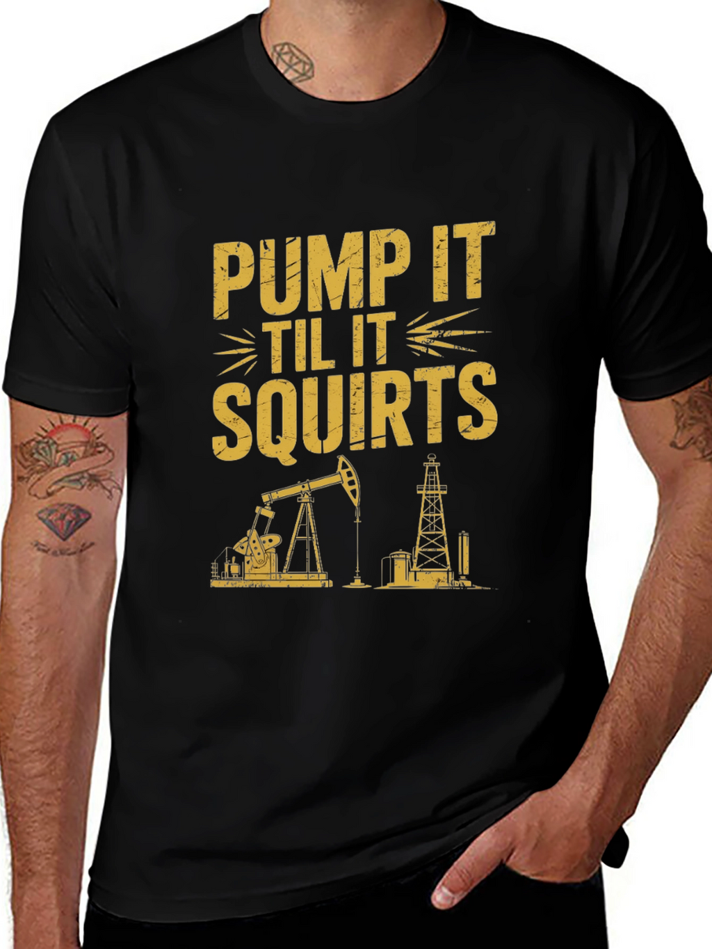 Pump It Tee: Oil Rig Graphic T-Shirt