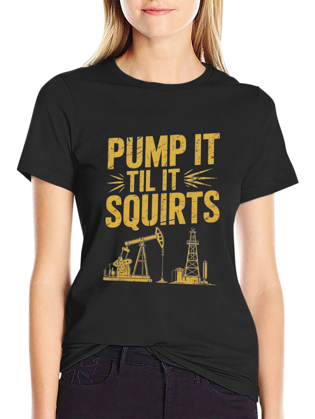 Pump It Tee: Oil Rig Graphic T-Shirt