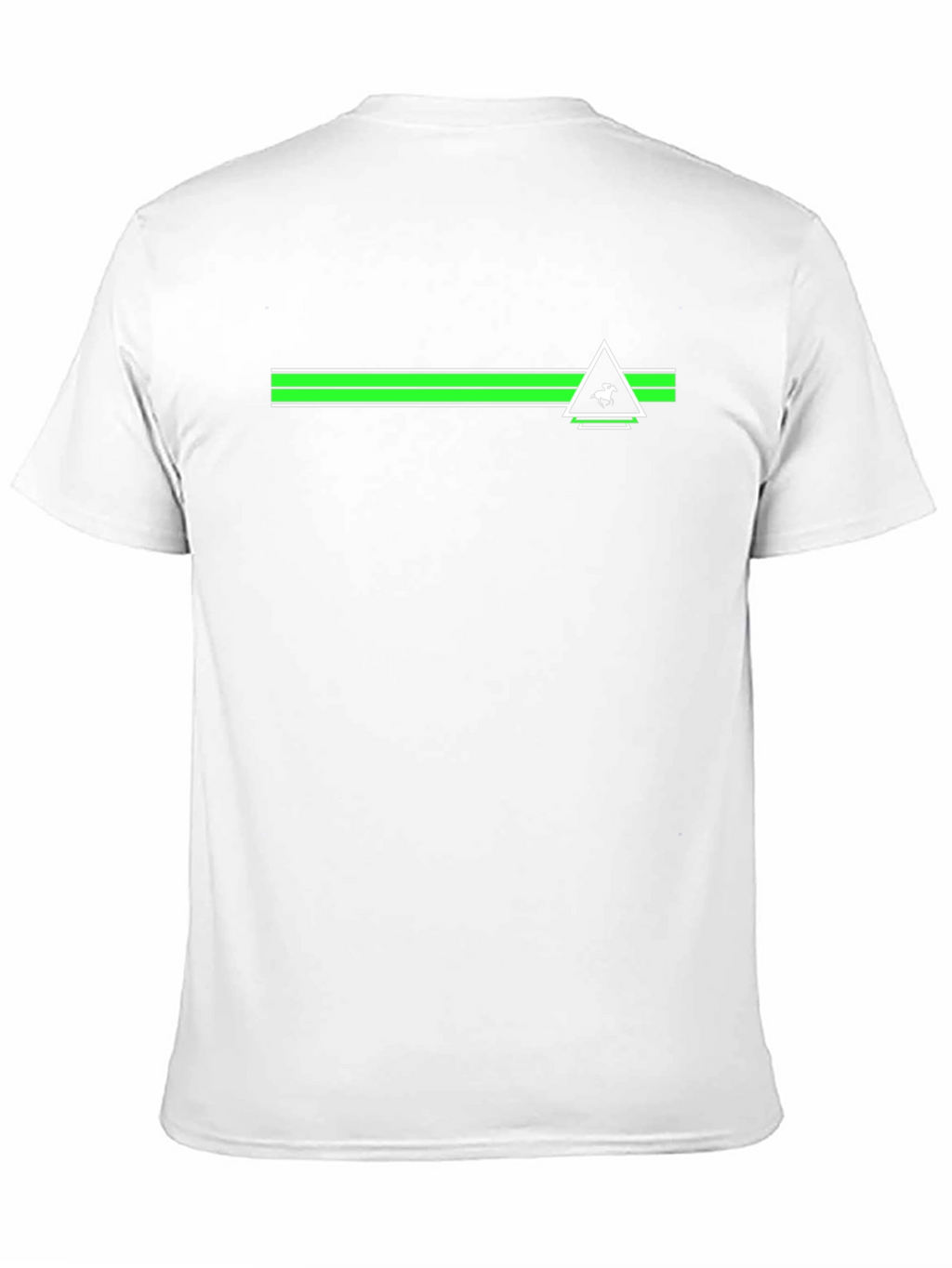 Black Tee with Green Stripe & Triangle Logo