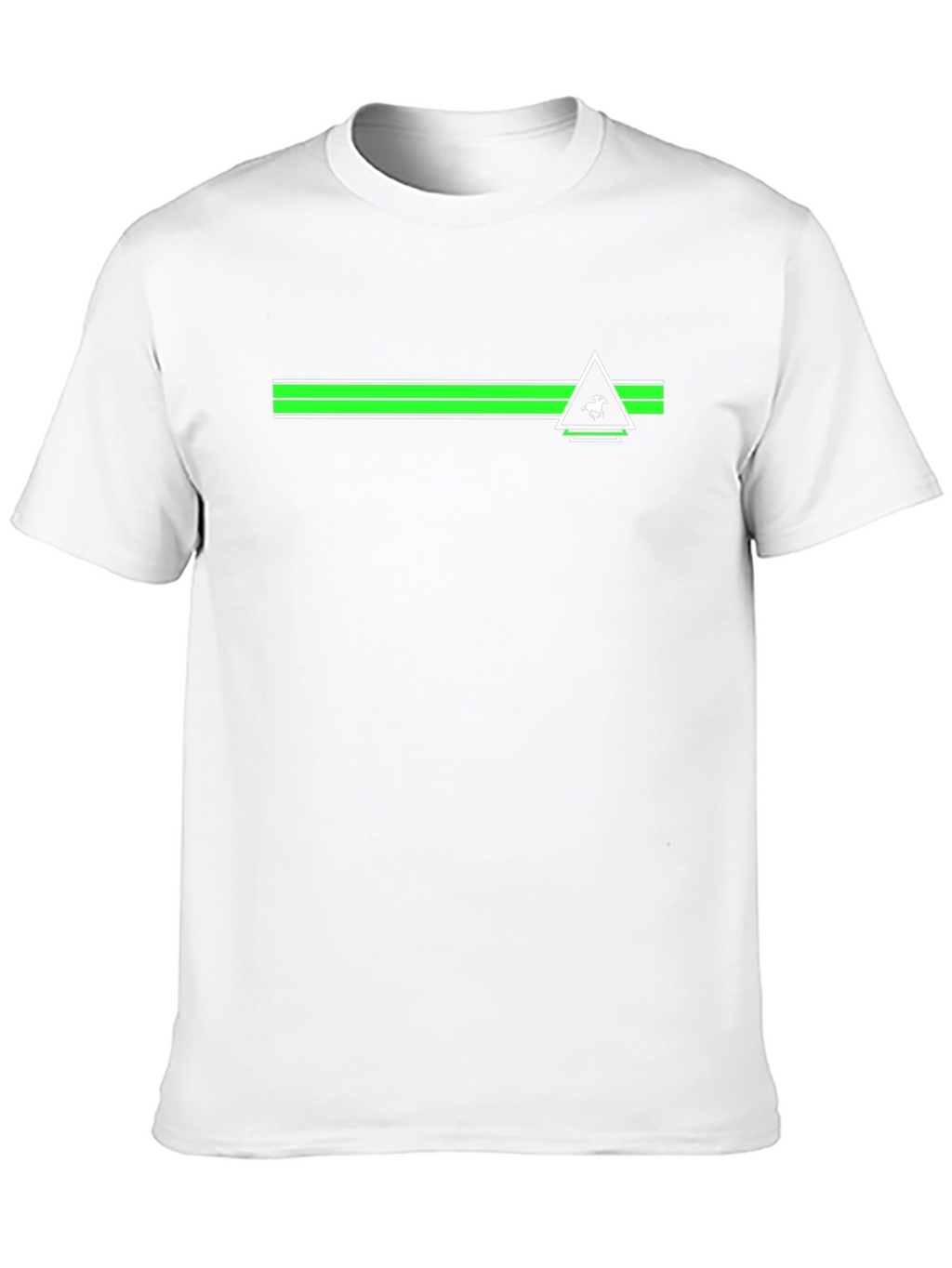 Black Tee with Green Stripe & Triangle Logo