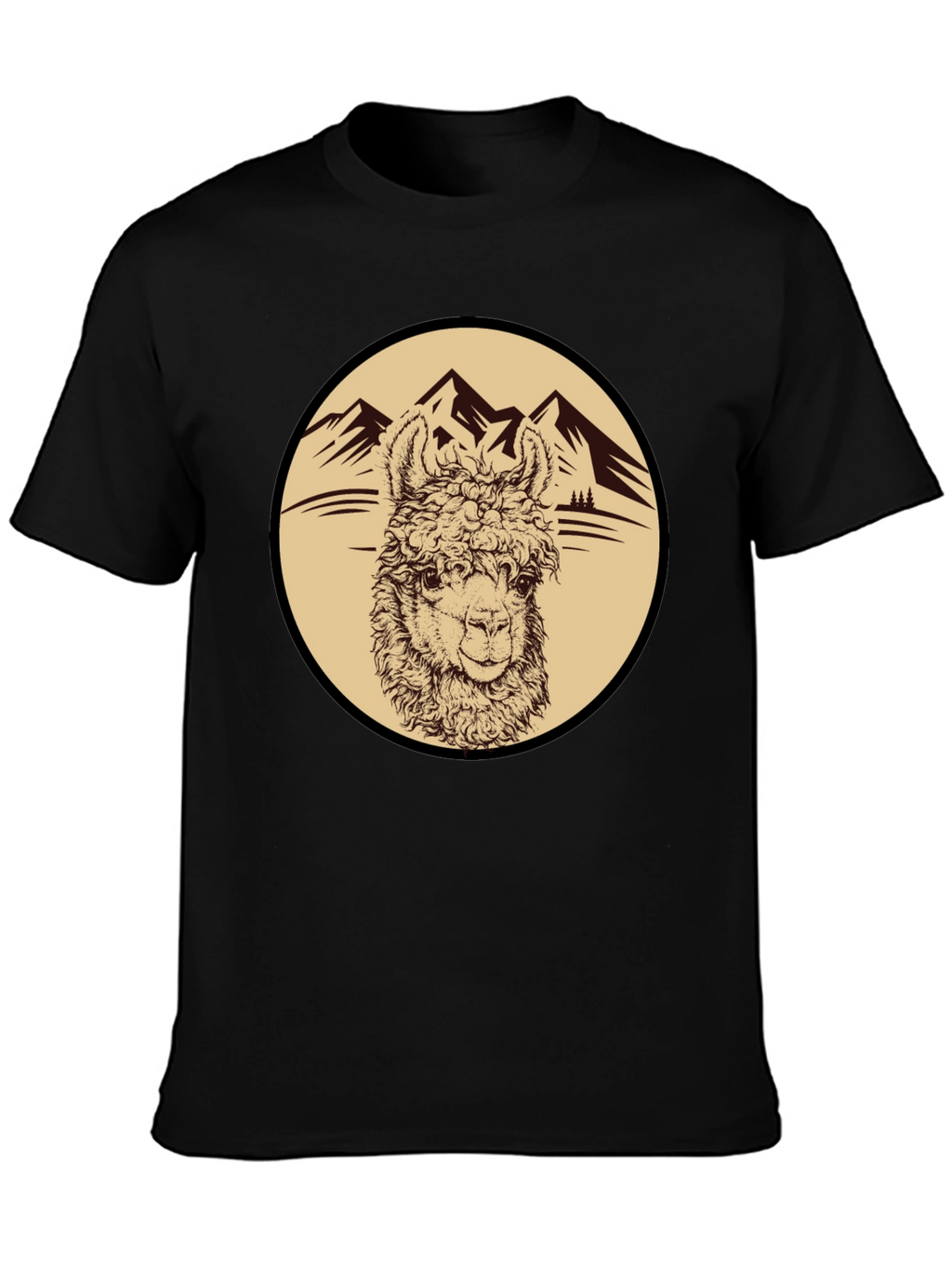 Llama Mountain Graphic Tee - Black