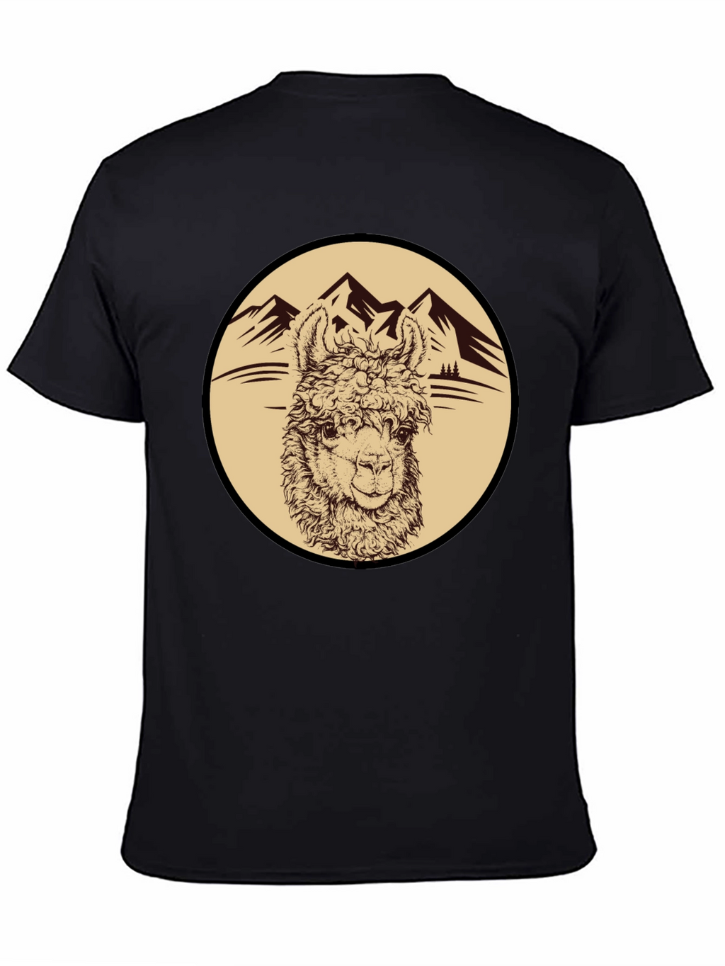 Llama Mountain Graphic Tee - Black