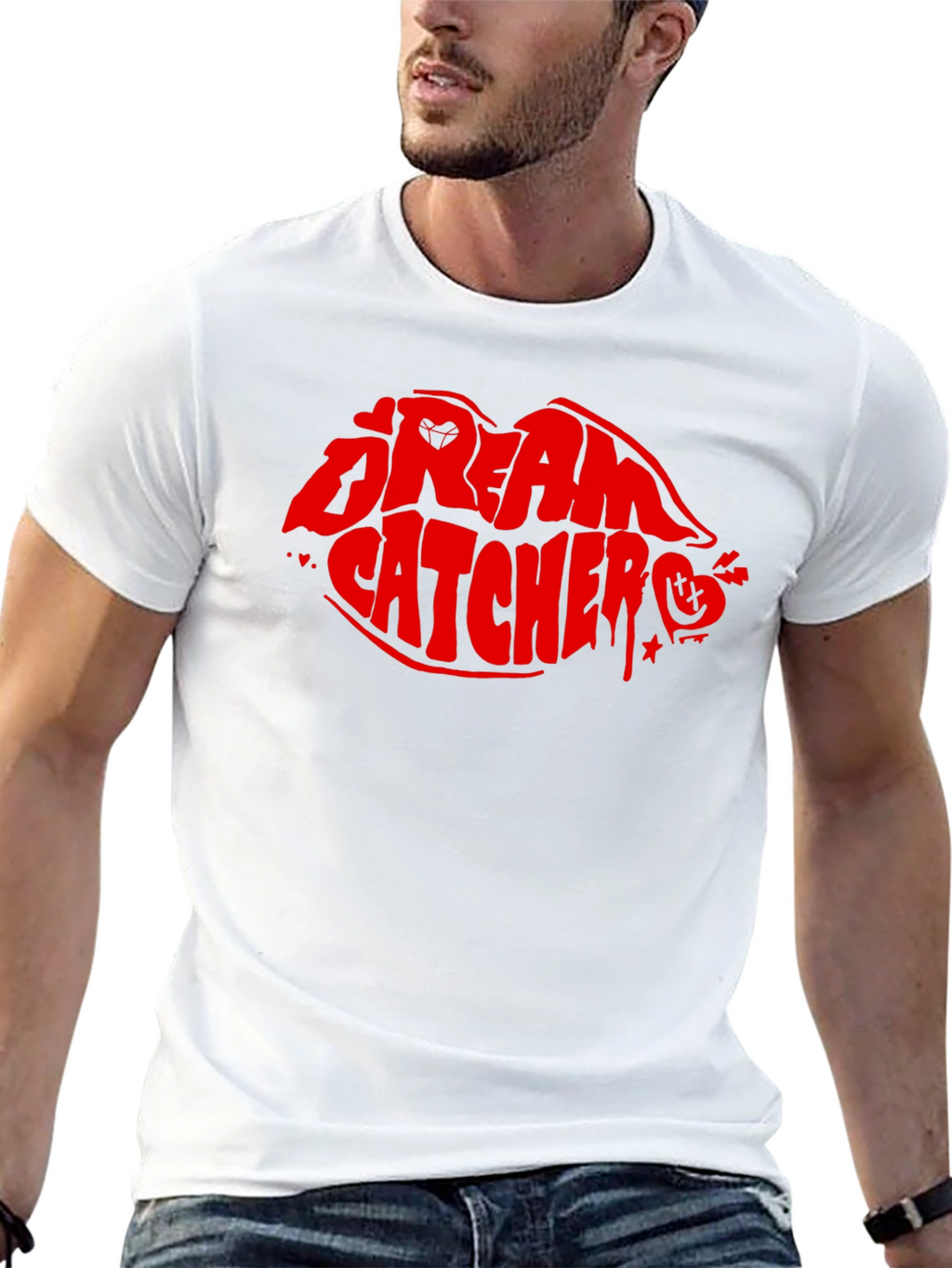 Dream Catcher Lips Graphic T-Shirt - Black