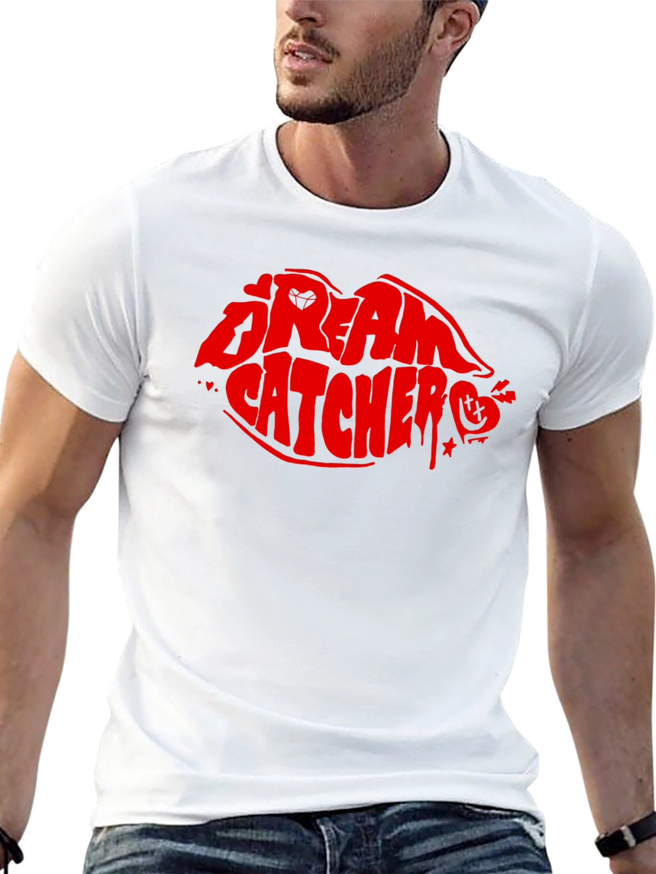 Dream Catcher Lips Graphic T-Shirt - Black