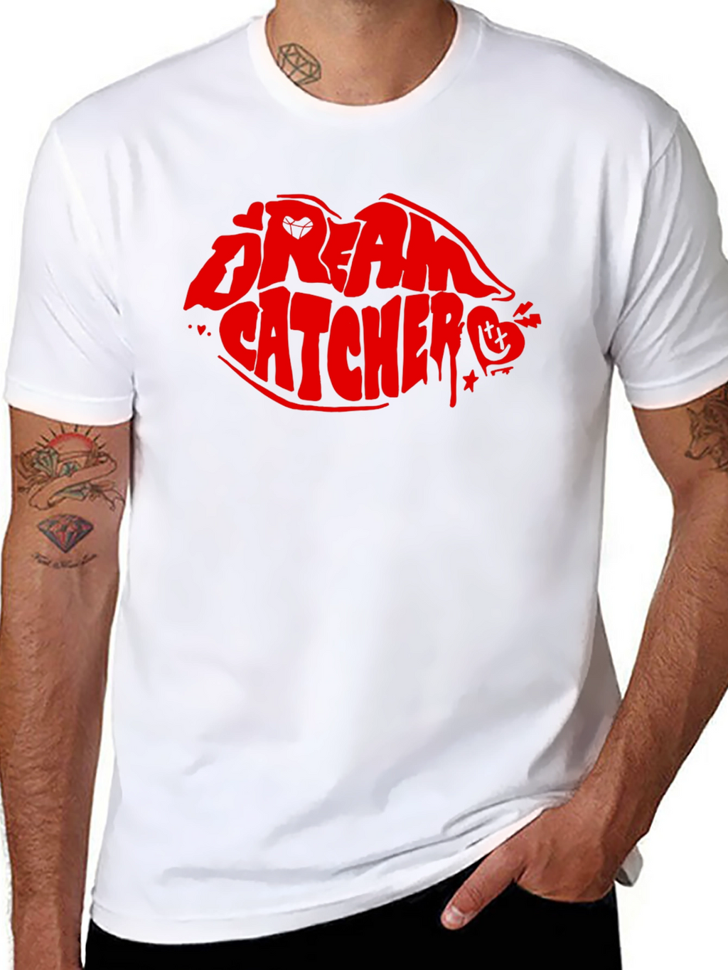 Dream Catcher Lips Graphic T-Shirt - Black