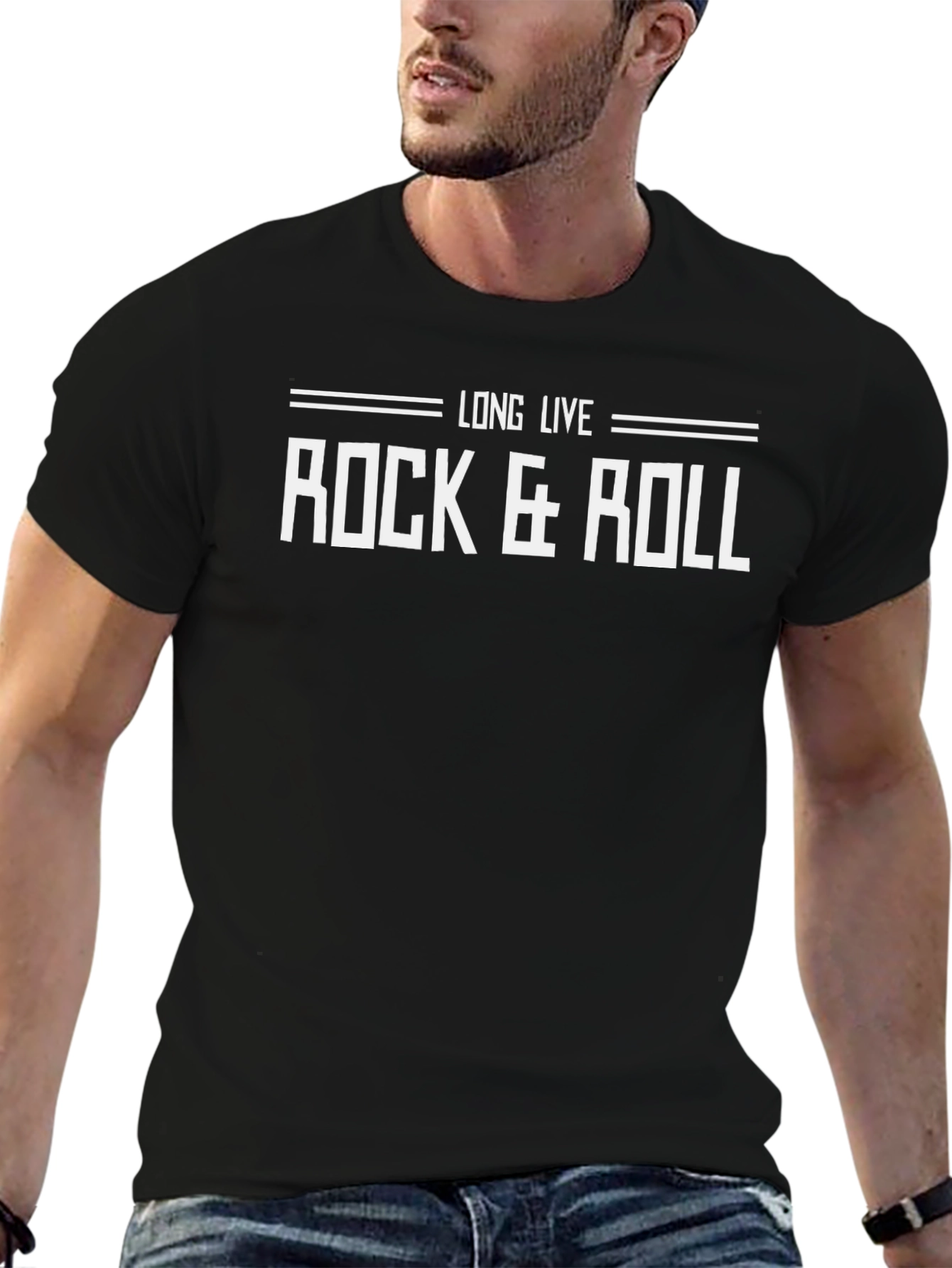 Long Live Rock & Roll Black Graphic T-Shirt