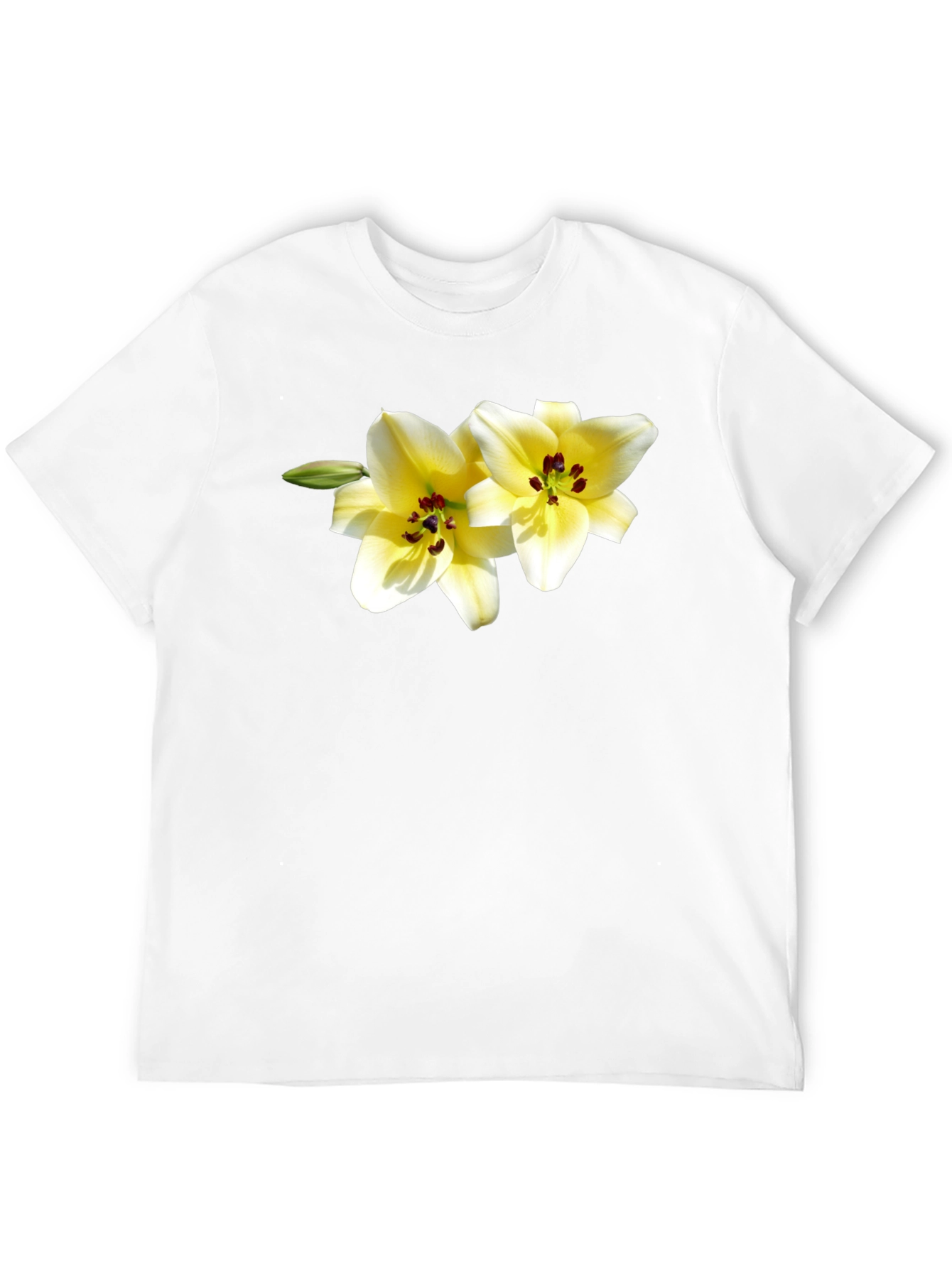 Floral Lily Graphic Tee - Black Cotton Blend