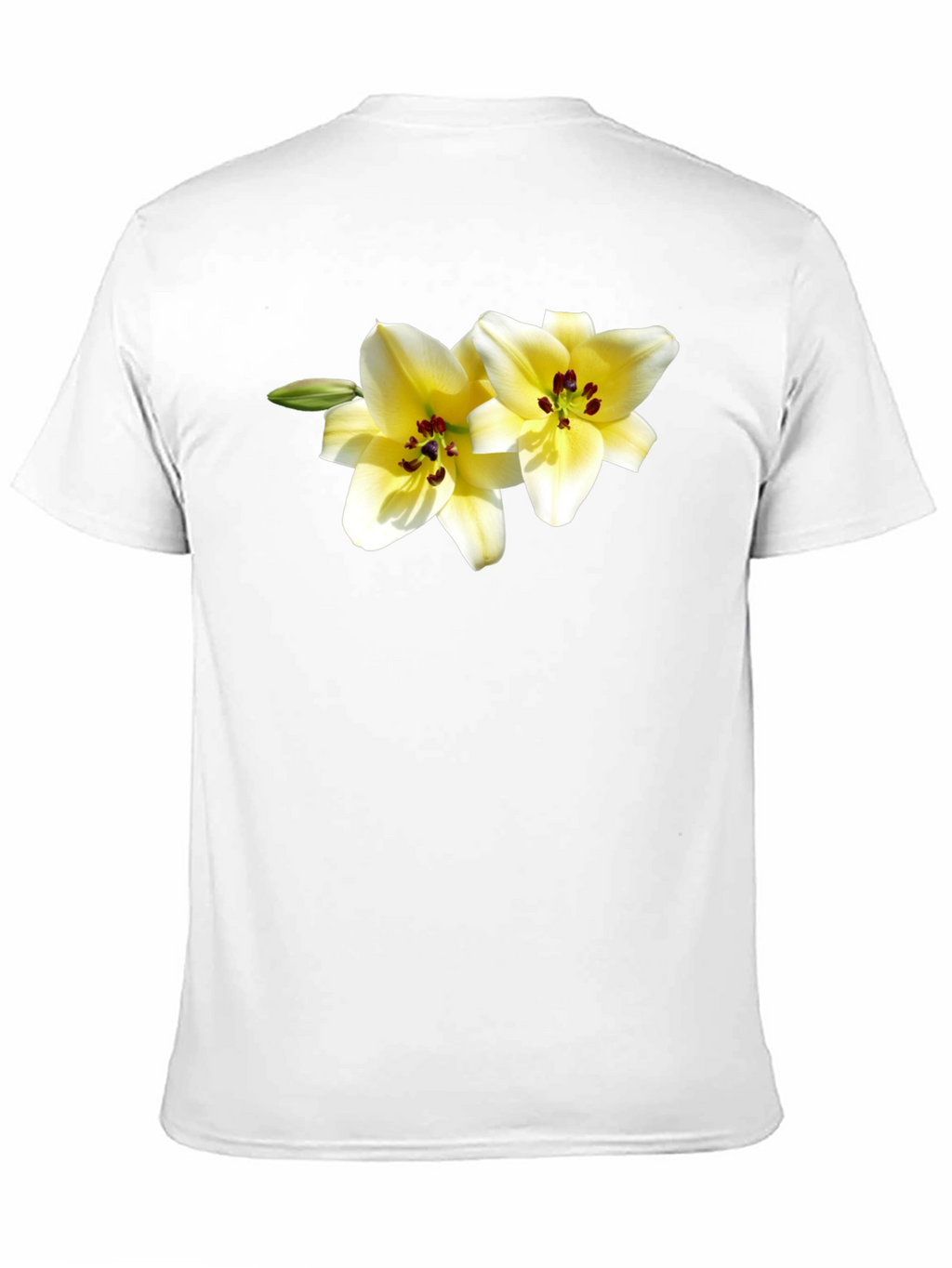Floral Lily Graphic Tee - Black Cotton Blend