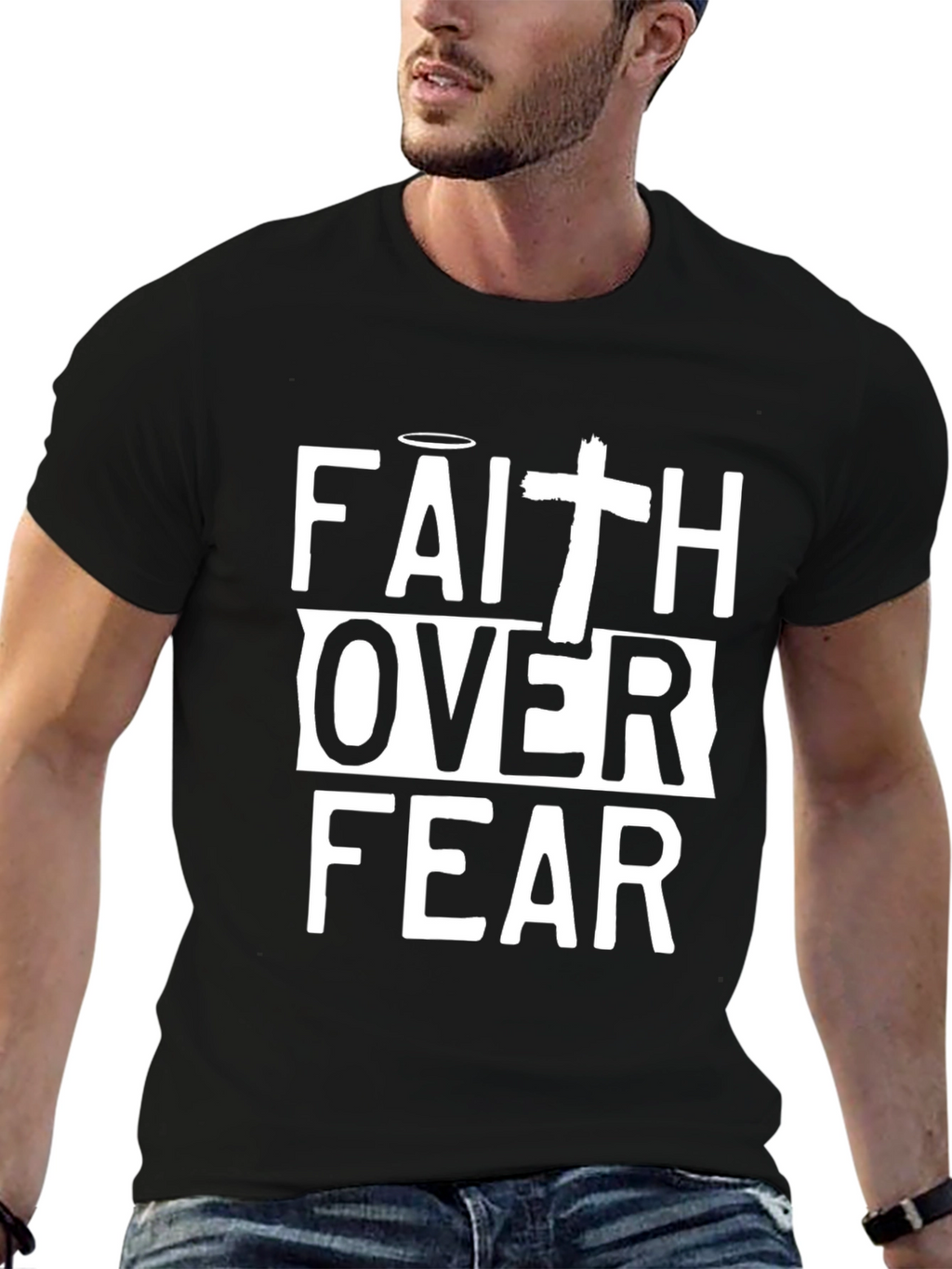 Faith Over Fear Christian T-Shirt - Religious Graphic Tee