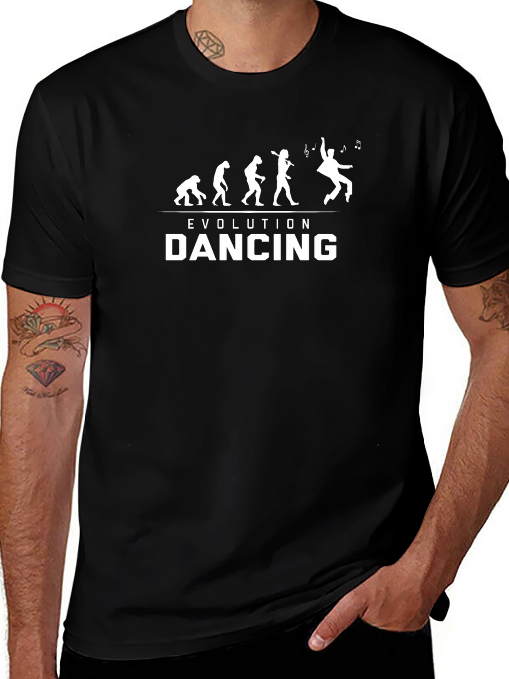 Evolution of Dancing Black T-Shirt