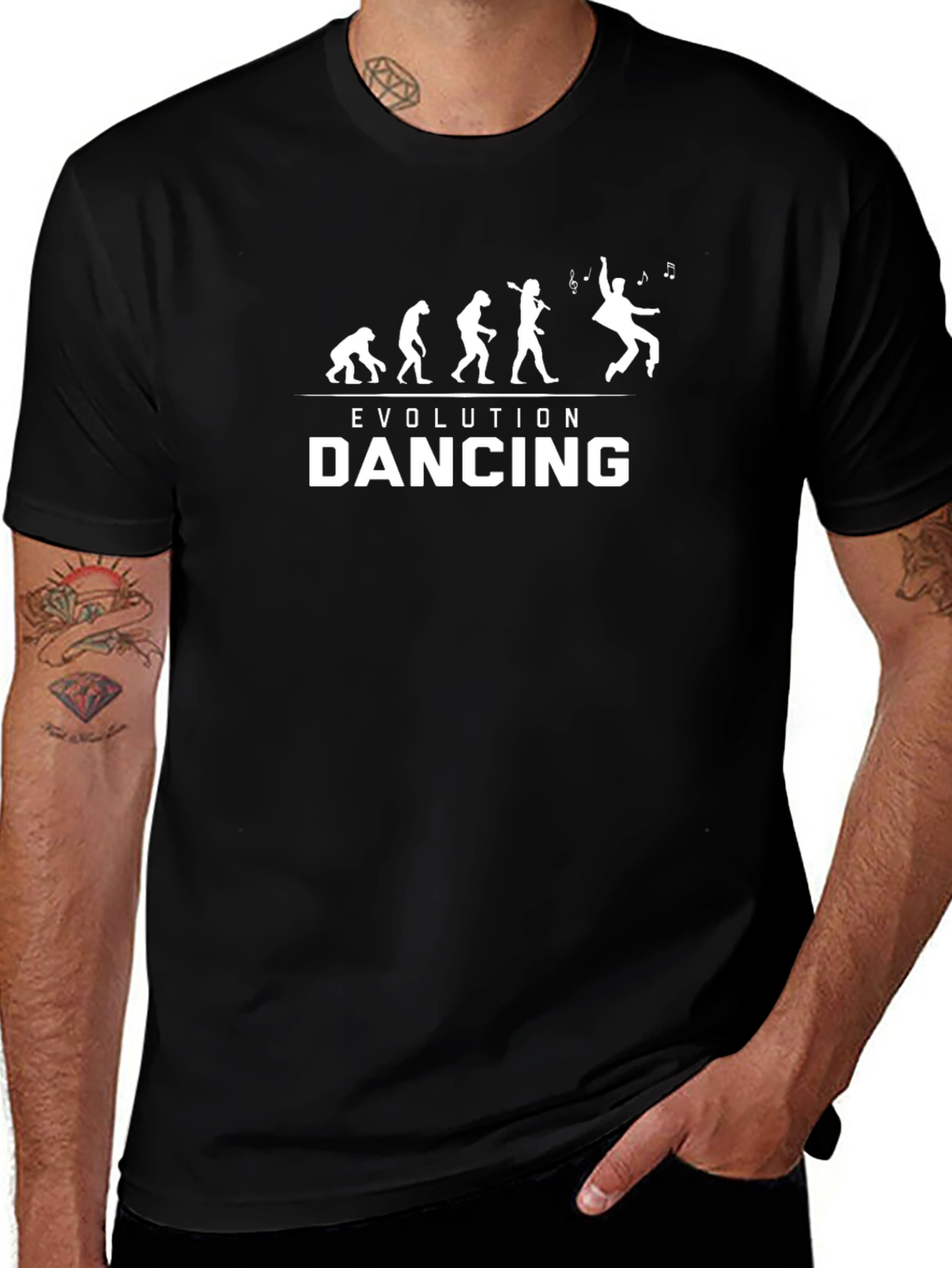 Evolution of Dancing Black T-Shirt