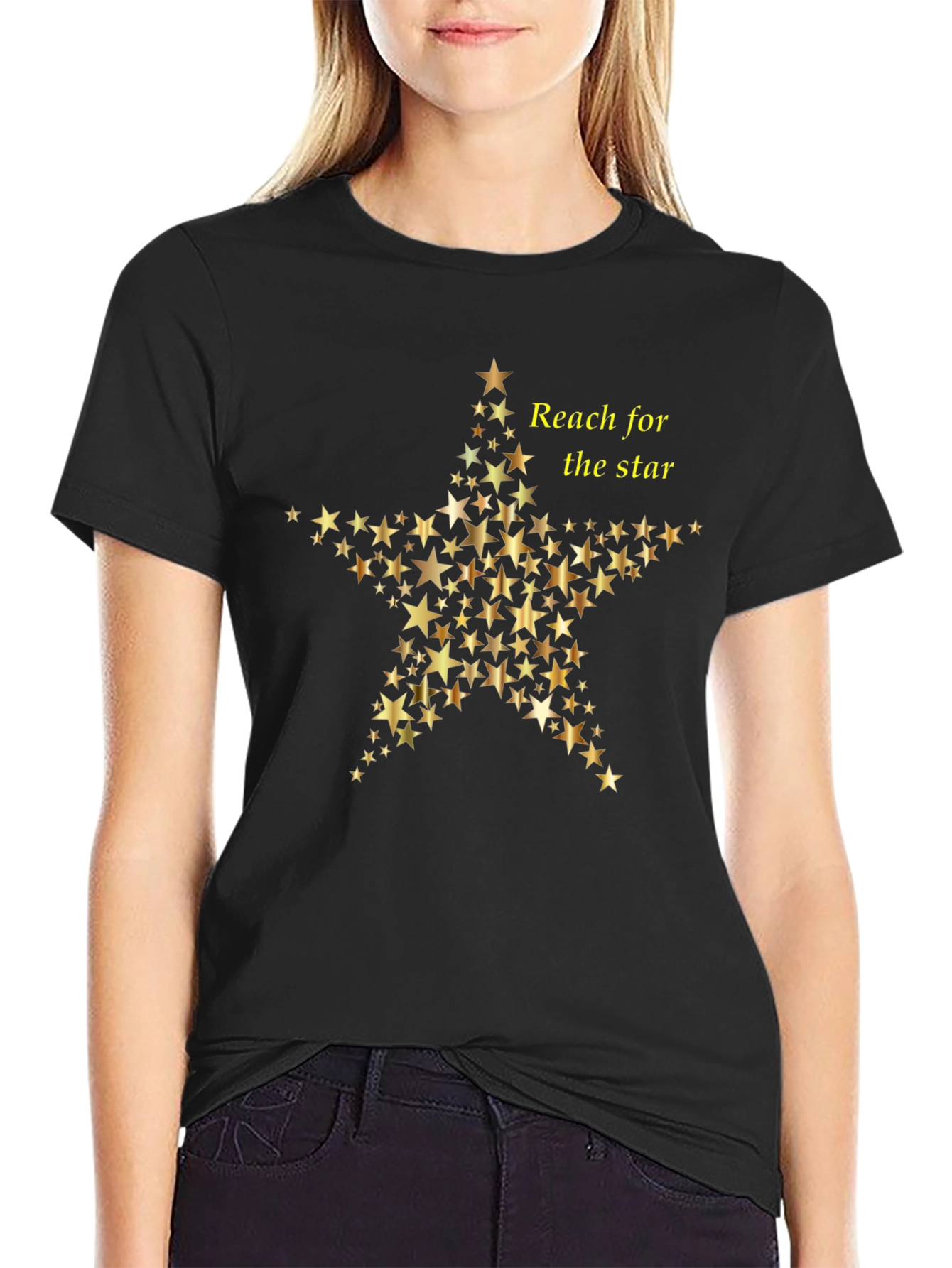 Reach for the Star Graphic Black Tee