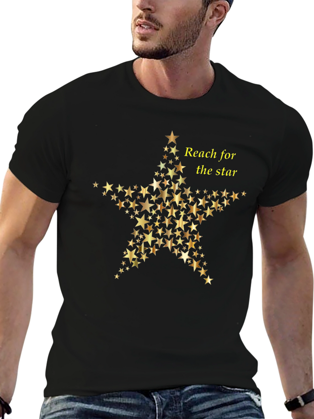 Reach for the Star Graphic Black Tee