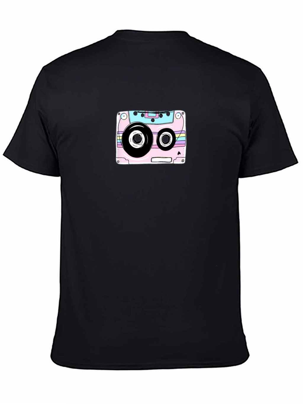 Retro Cassette Tape Graphic T-Shirt - Black