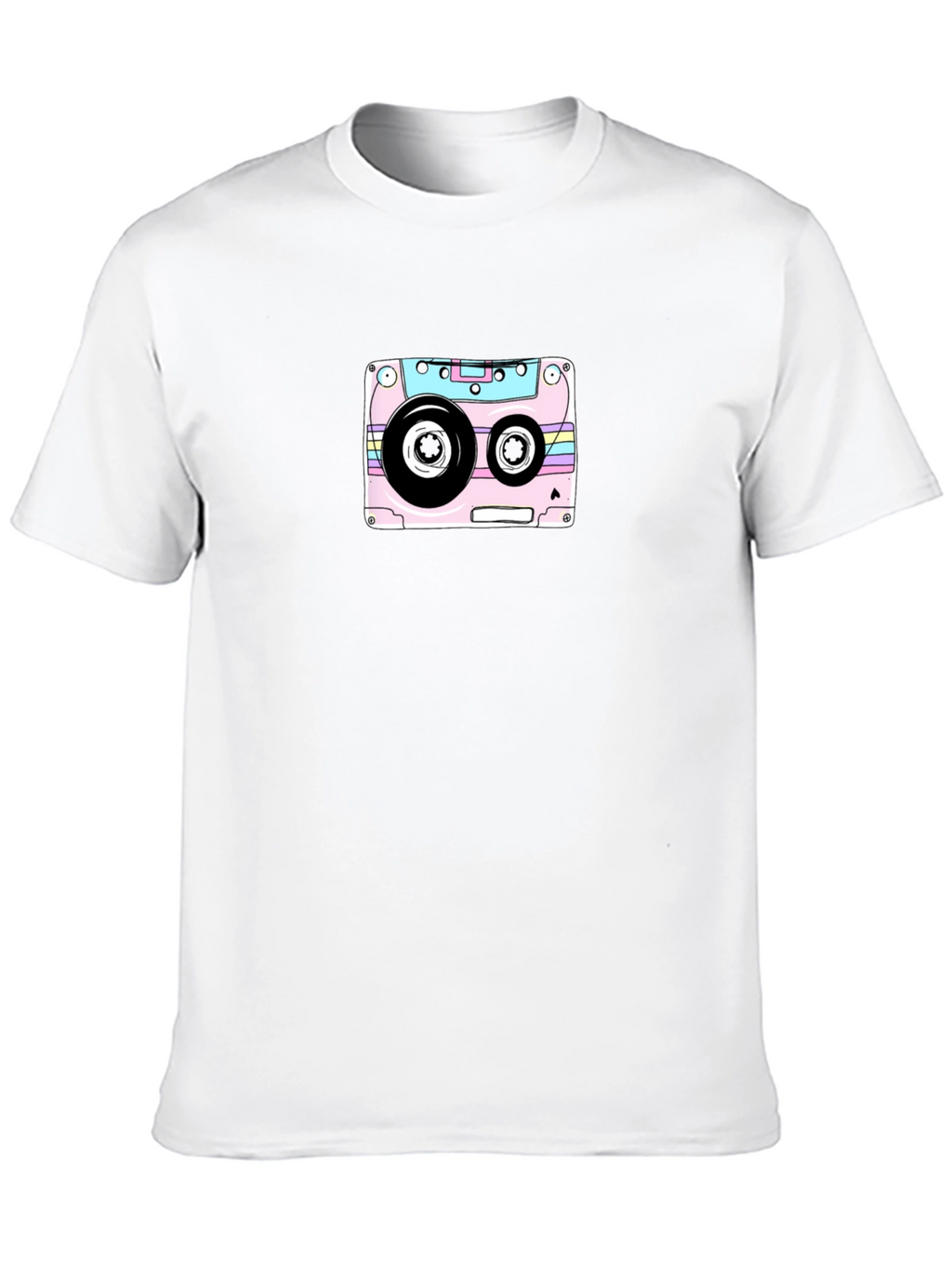 Retro Cassette Tape Graphic T-Shirt - Black