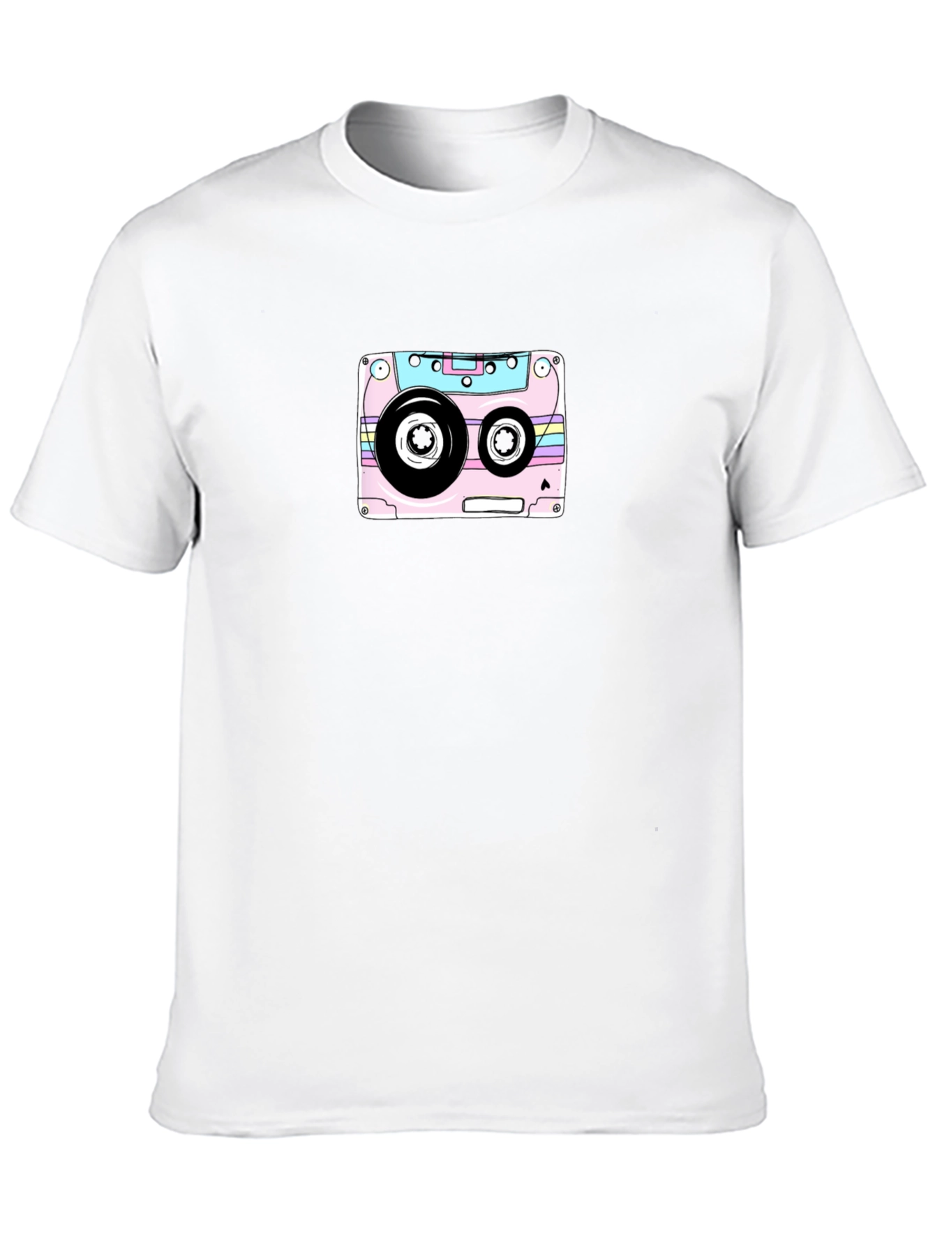 Retro Cassette Tape Graphic T-Shirt - Black