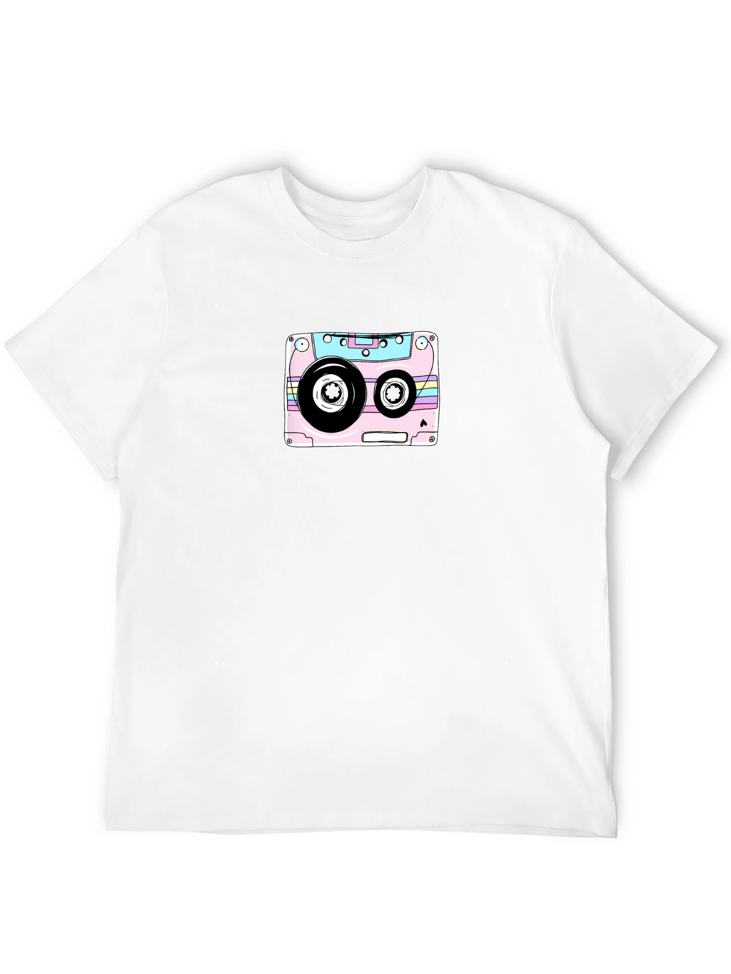 Retro Cassette Tape Graphic T-Shirt - Black