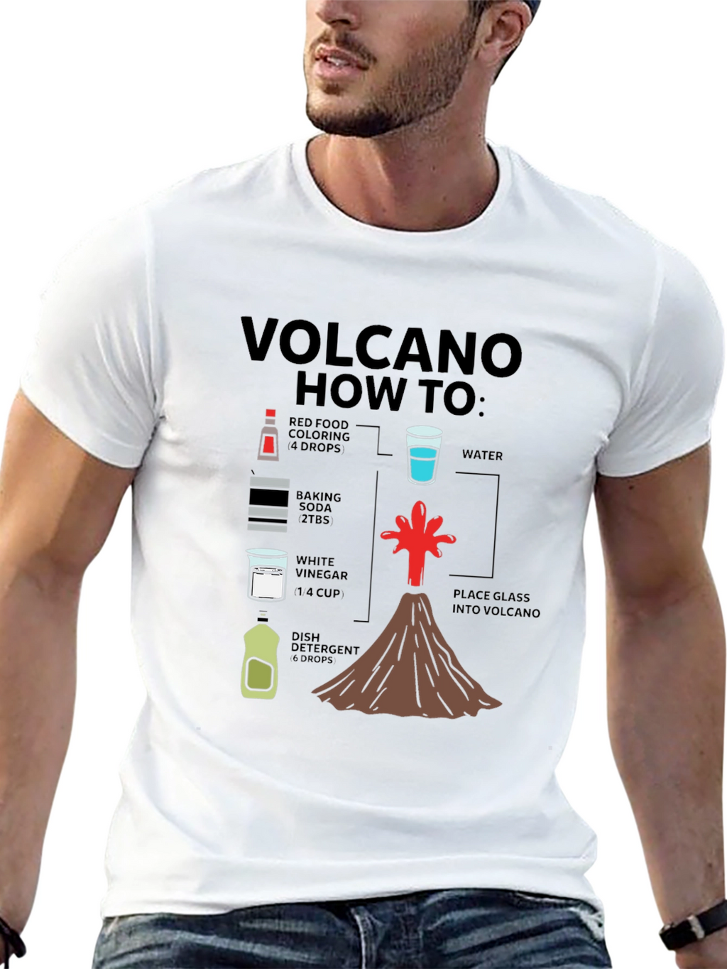 Volcano How-To T-Shirt Science Experiment Tee