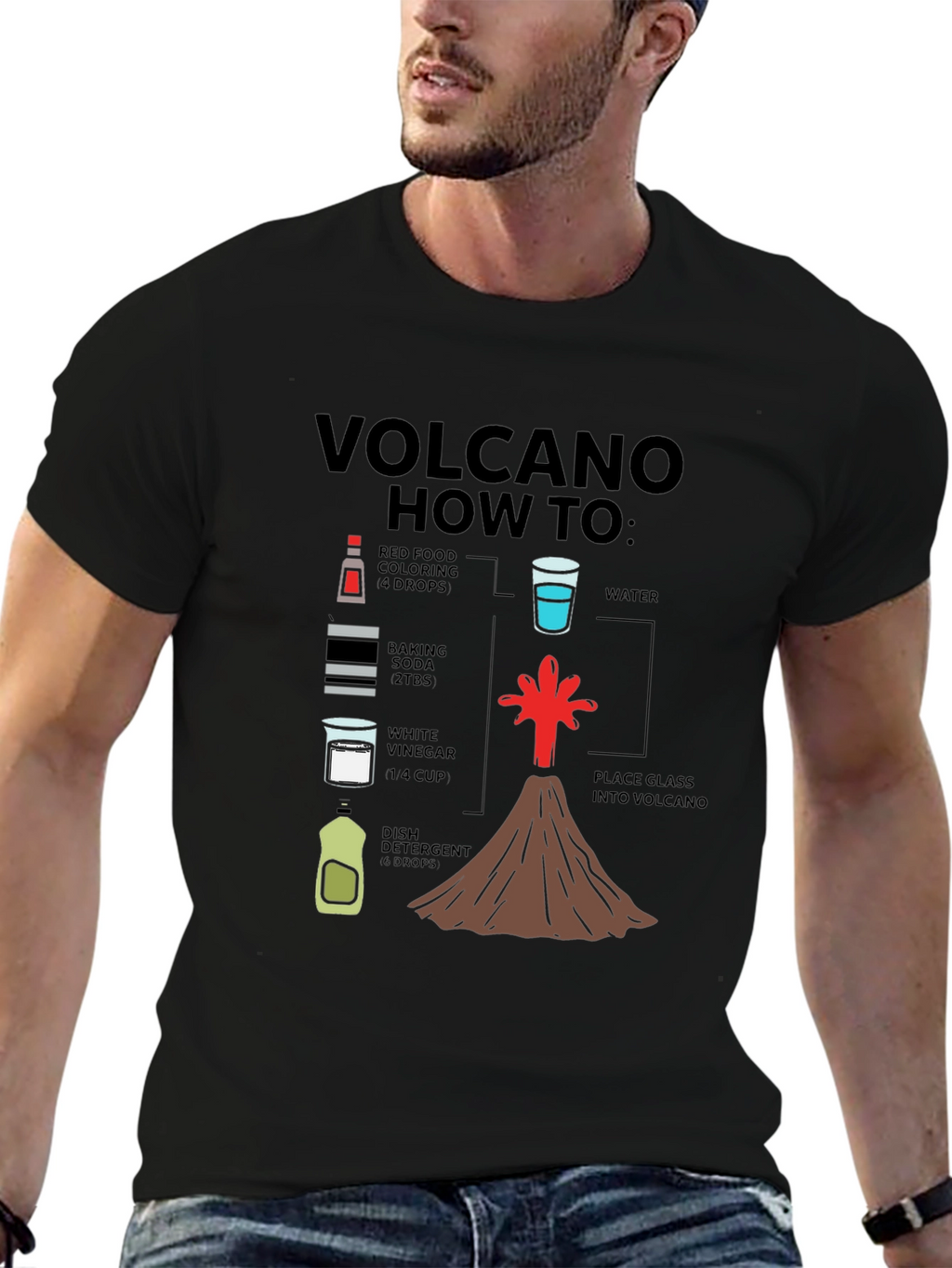 Volcano How-To T-Shirt Science Experiment Tee
