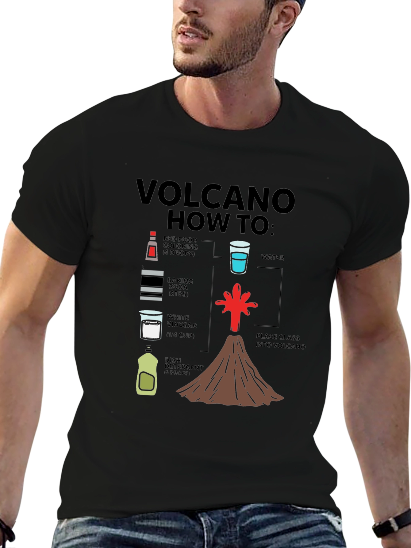 Volcano How-To T-Shirt Science Experiment Tee