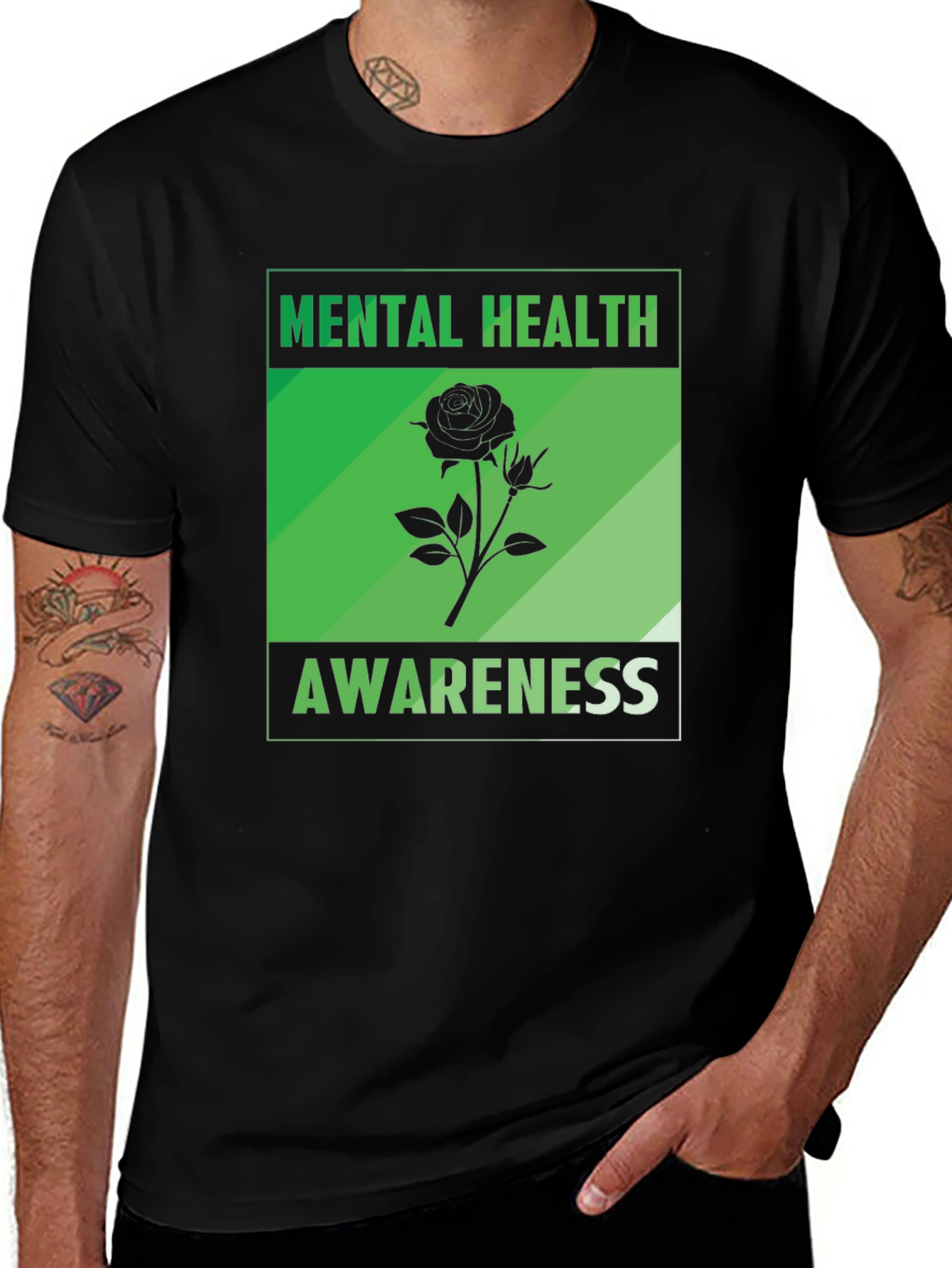 Mental Health Awareness Rose Graphic Tee