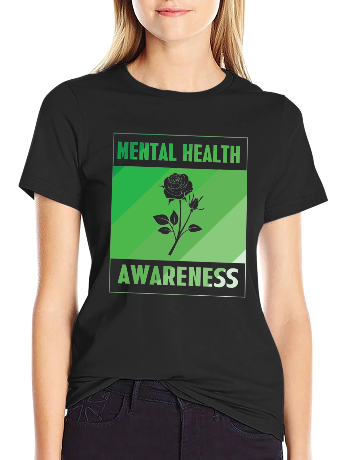 Mental Health Awareness Rose Graphic Tee