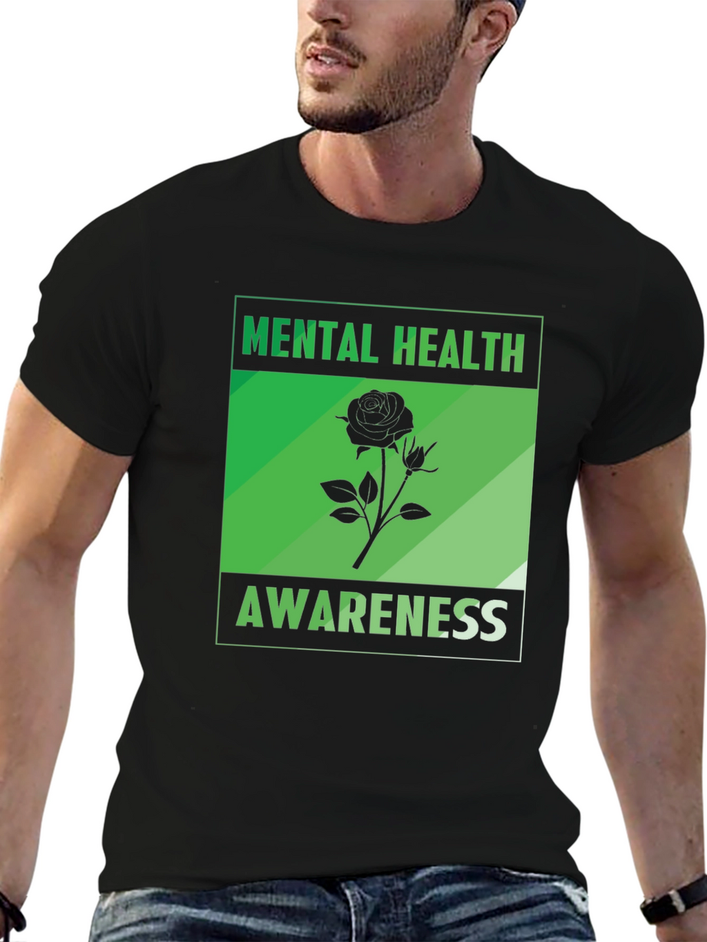 Mental Health Awareness Rose Graphic Tee