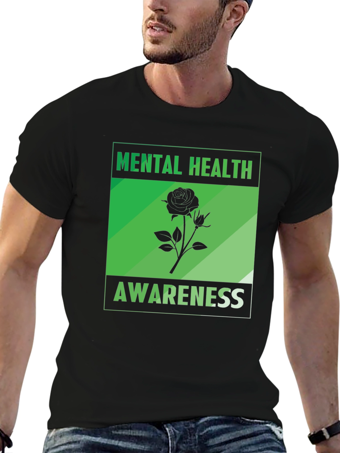 Mental Health Awareness Rose Graphic Tee