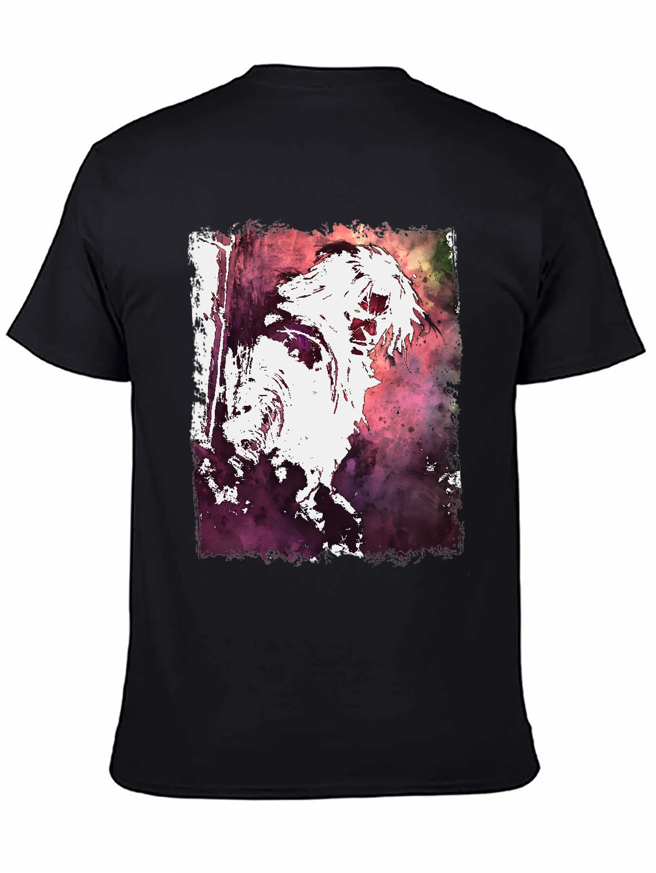 Watercolor Graphic Print Black Tee